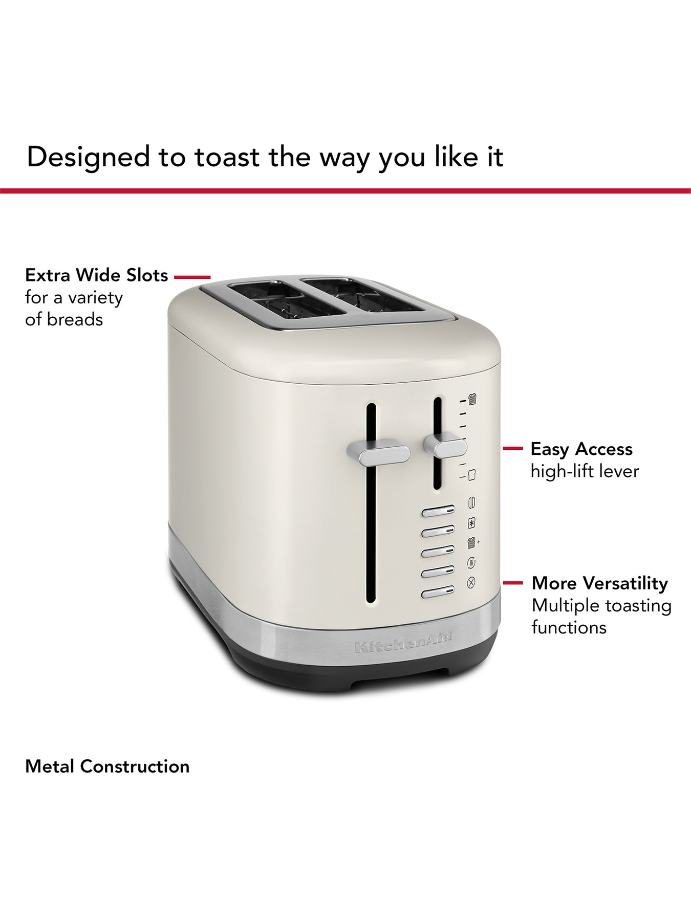 Manual Control 2 Slice Toaster Porcelain White