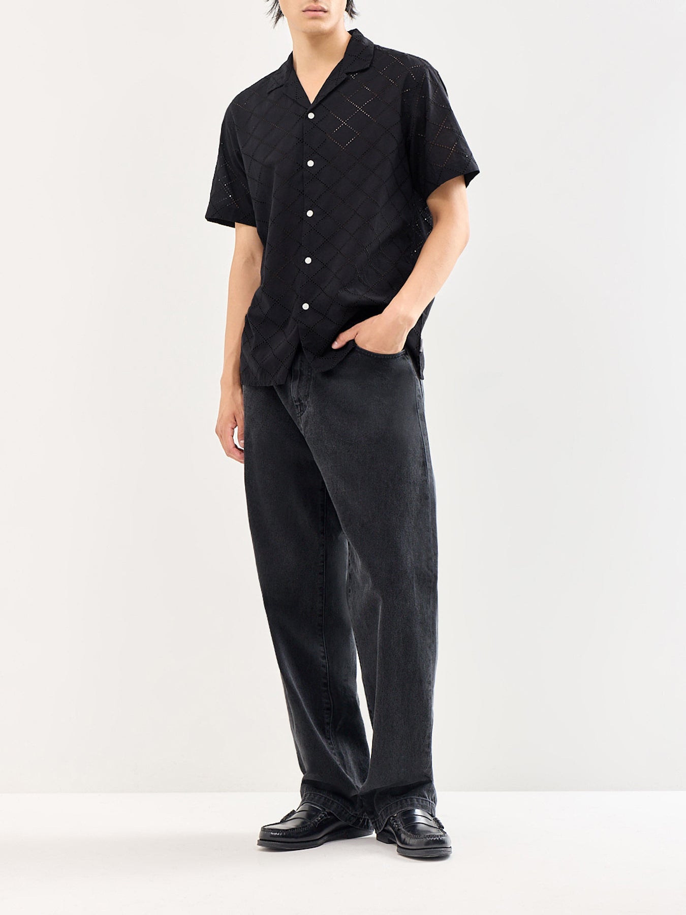 Summer Luke Anglaise Resort Short Sleeve Shirt Black