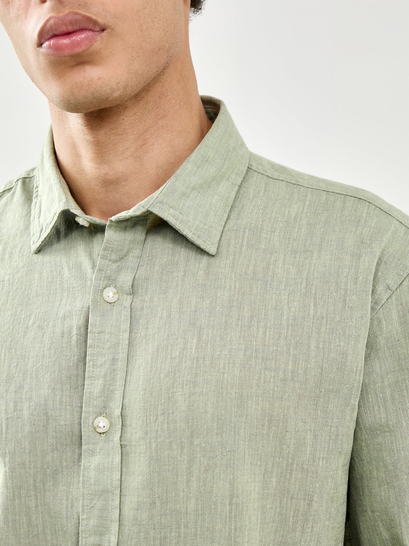 Summer Linen Blend Shirt Green