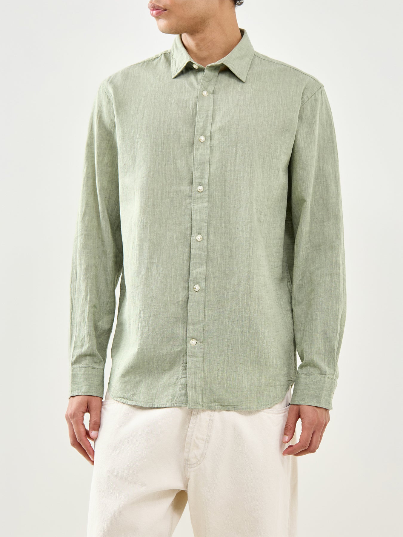 Summer Linen Blend Shirt Green