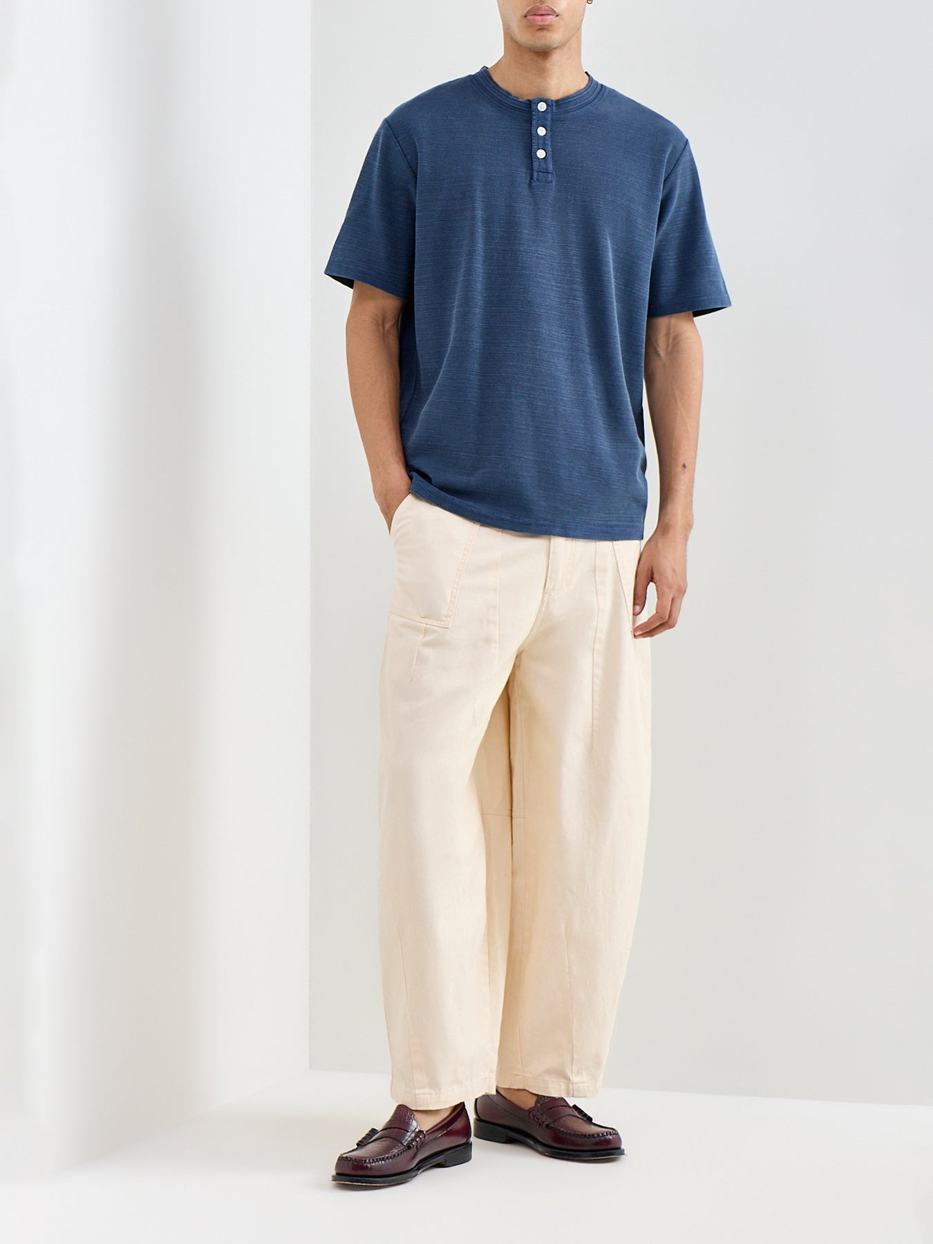Lucas Henley T-Shirt Blue
