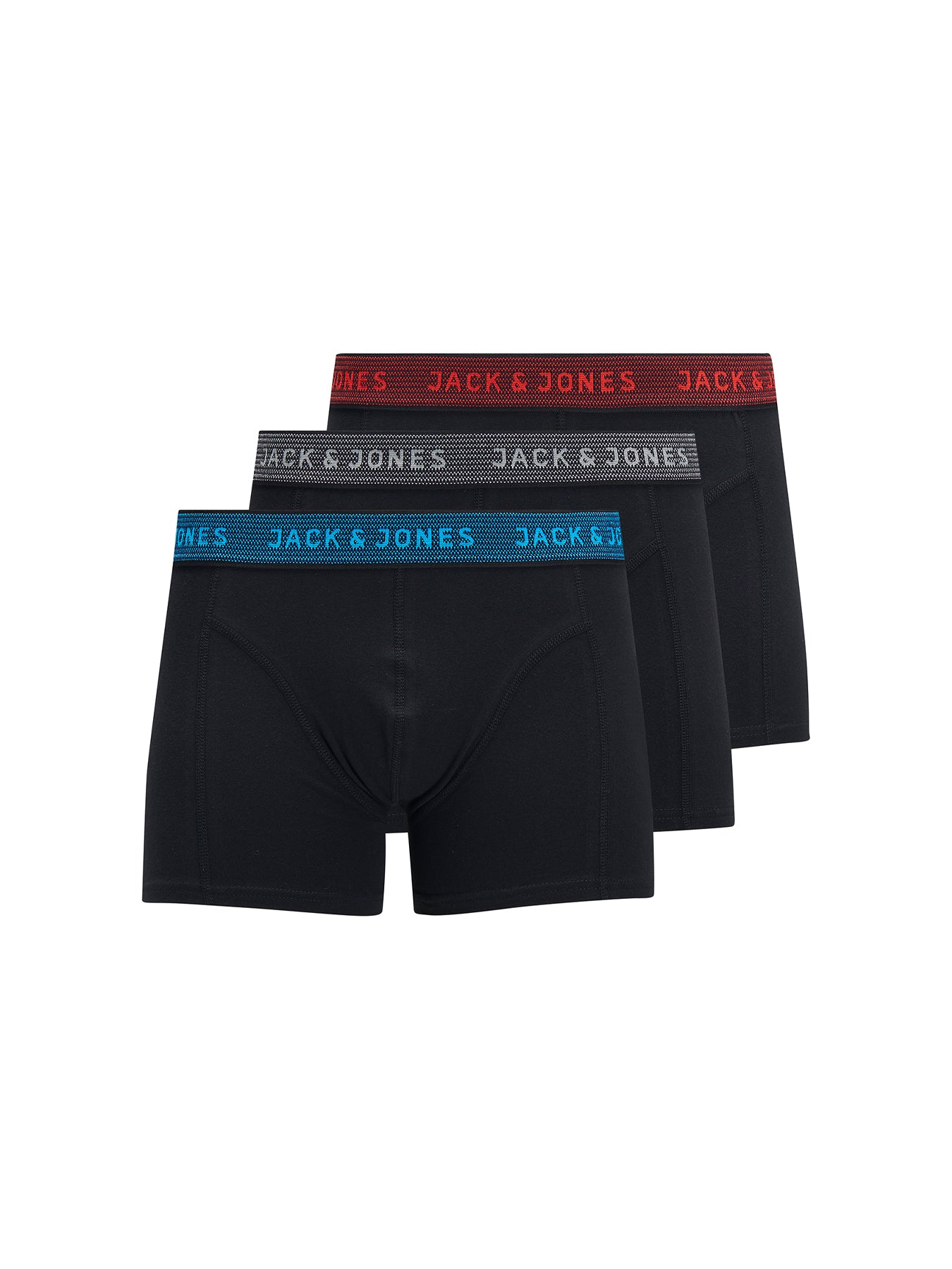 Kids' Waistband Trunks Three Pack Black