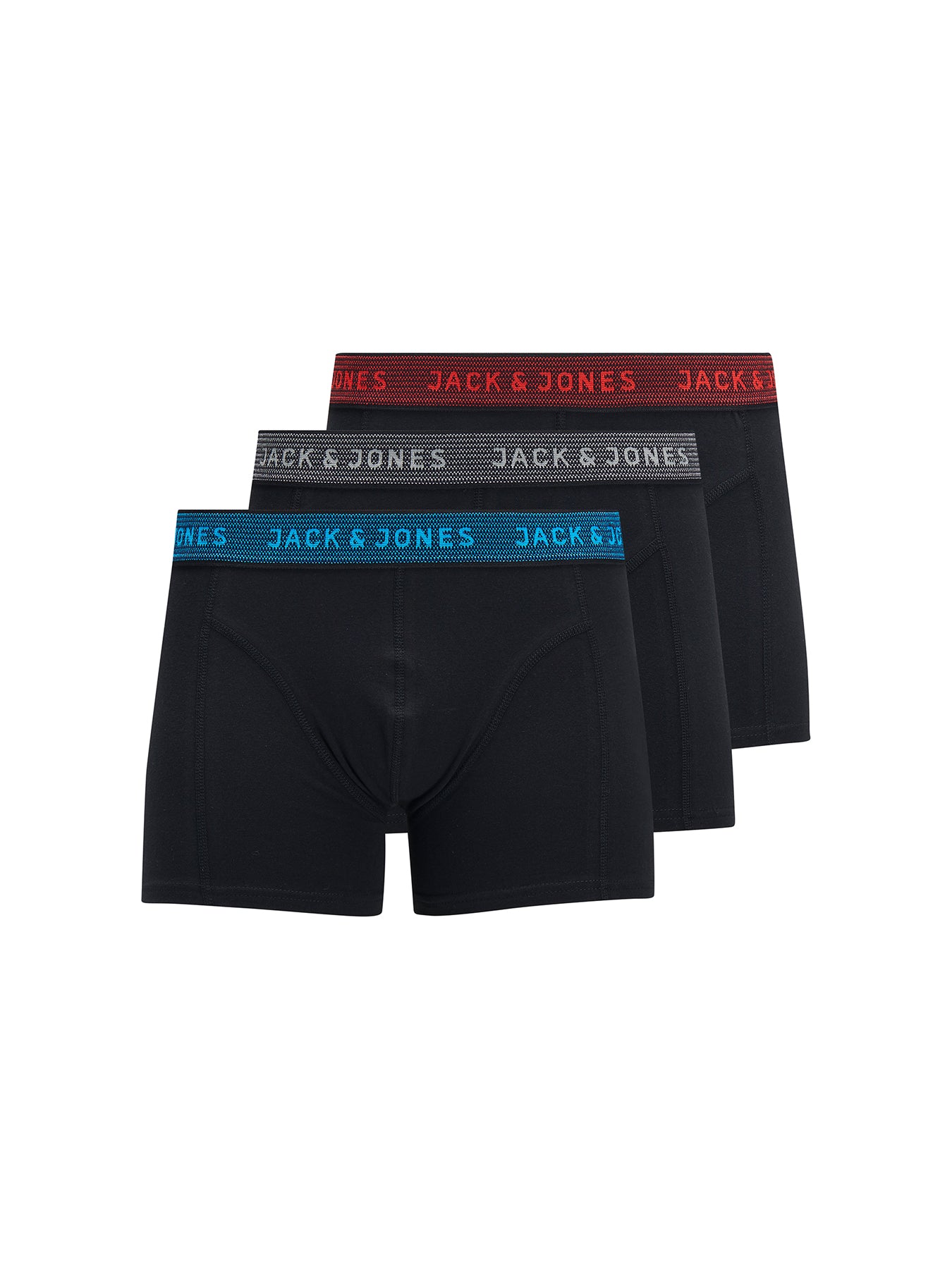 Kids' Waistband Trunks Three Pack Black
