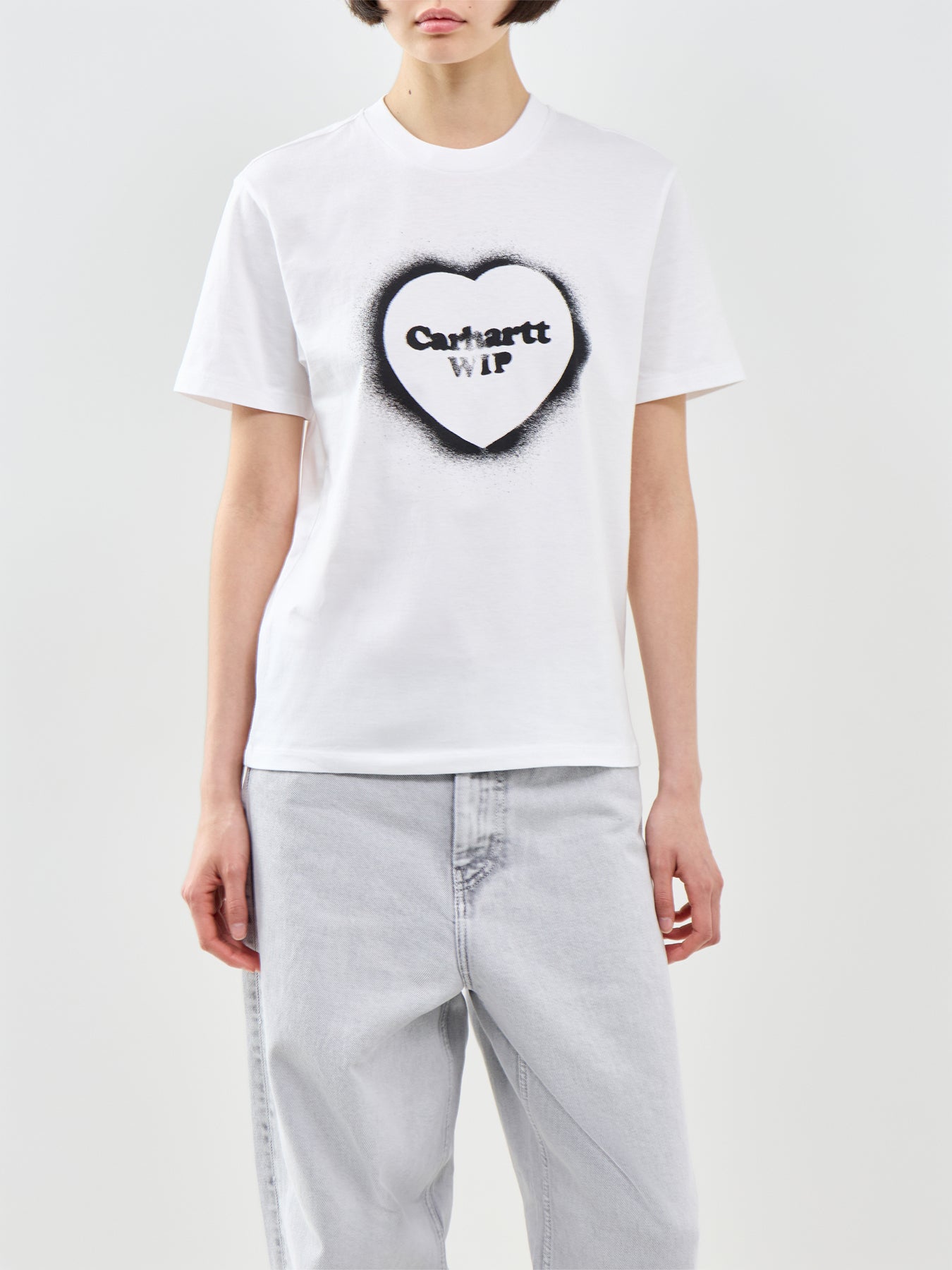 Spray Heart Graphic T-Shirt White