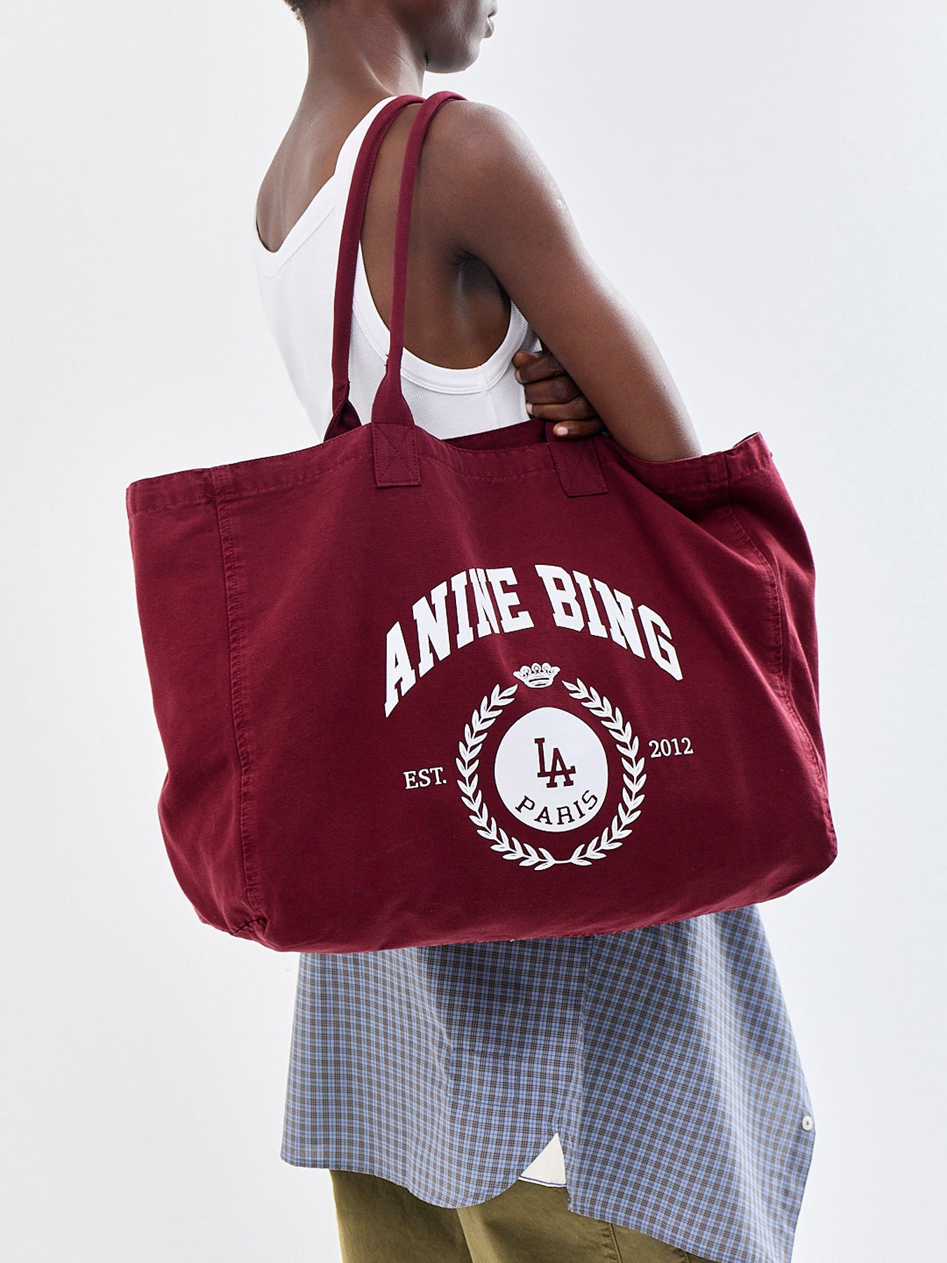 Leo Canvas Tote Bag Burgundy