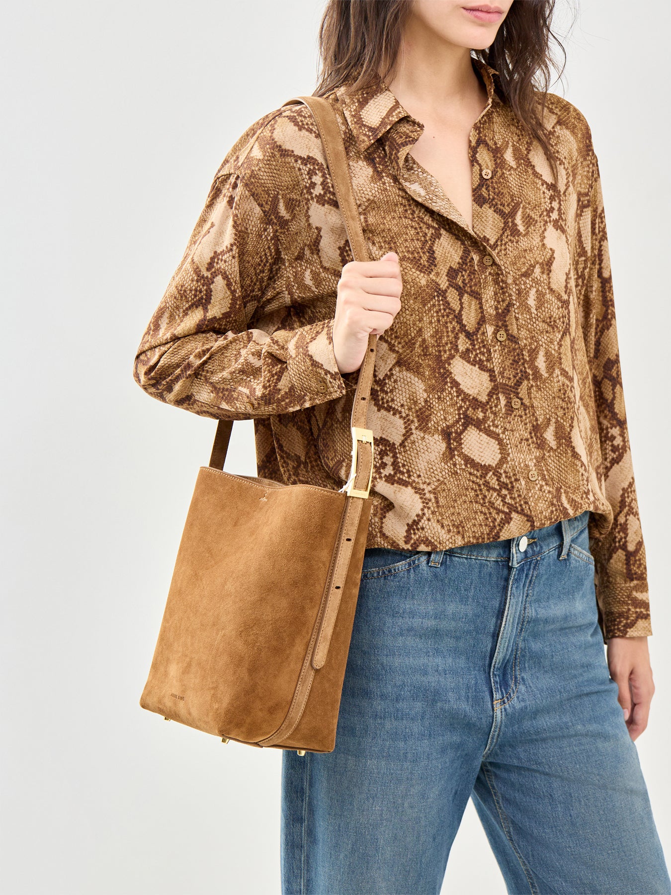 Elly Medium Bucket Bag Brown