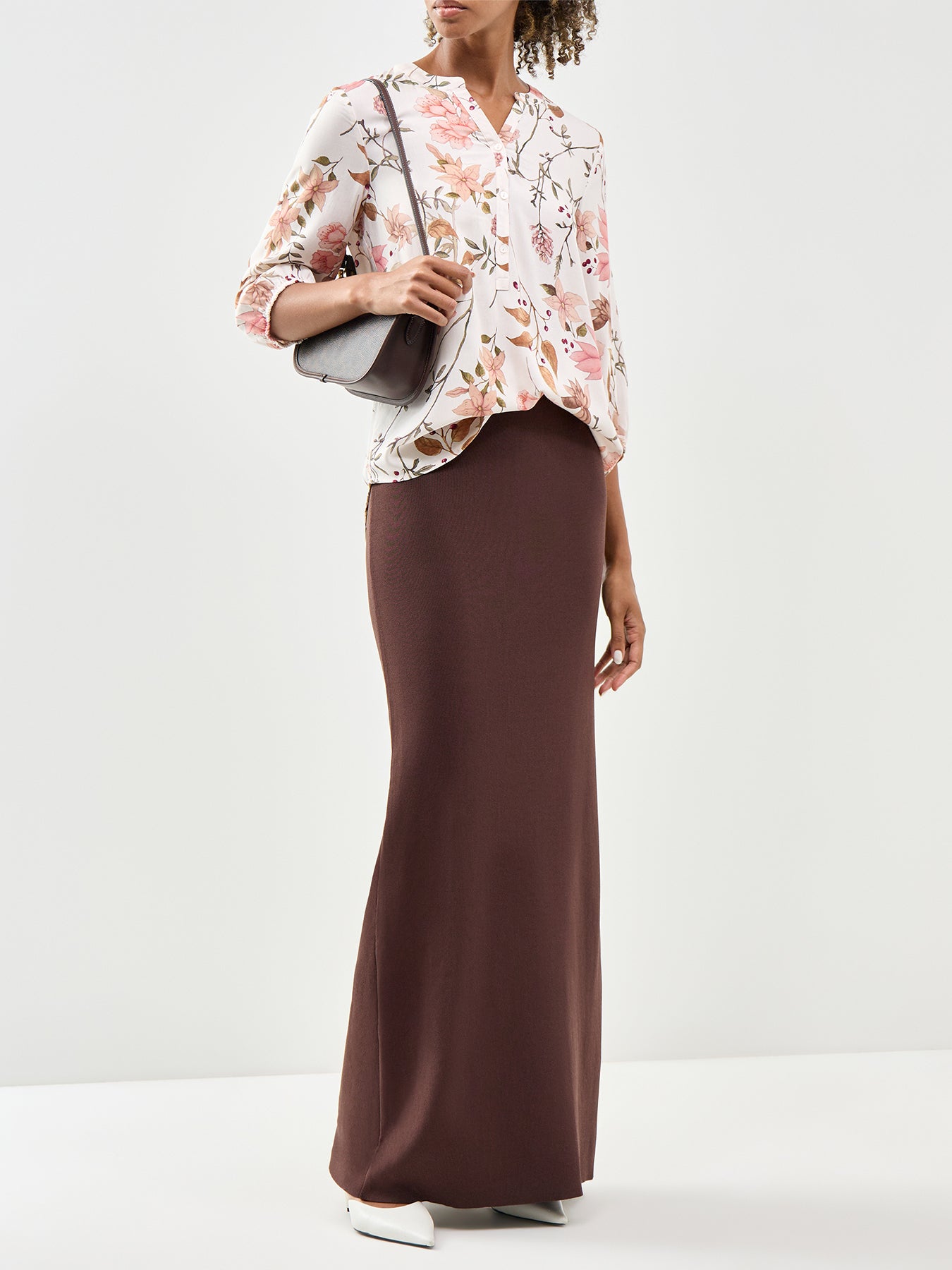 Grace 2 Floral Long Sleeve Shirt Cream