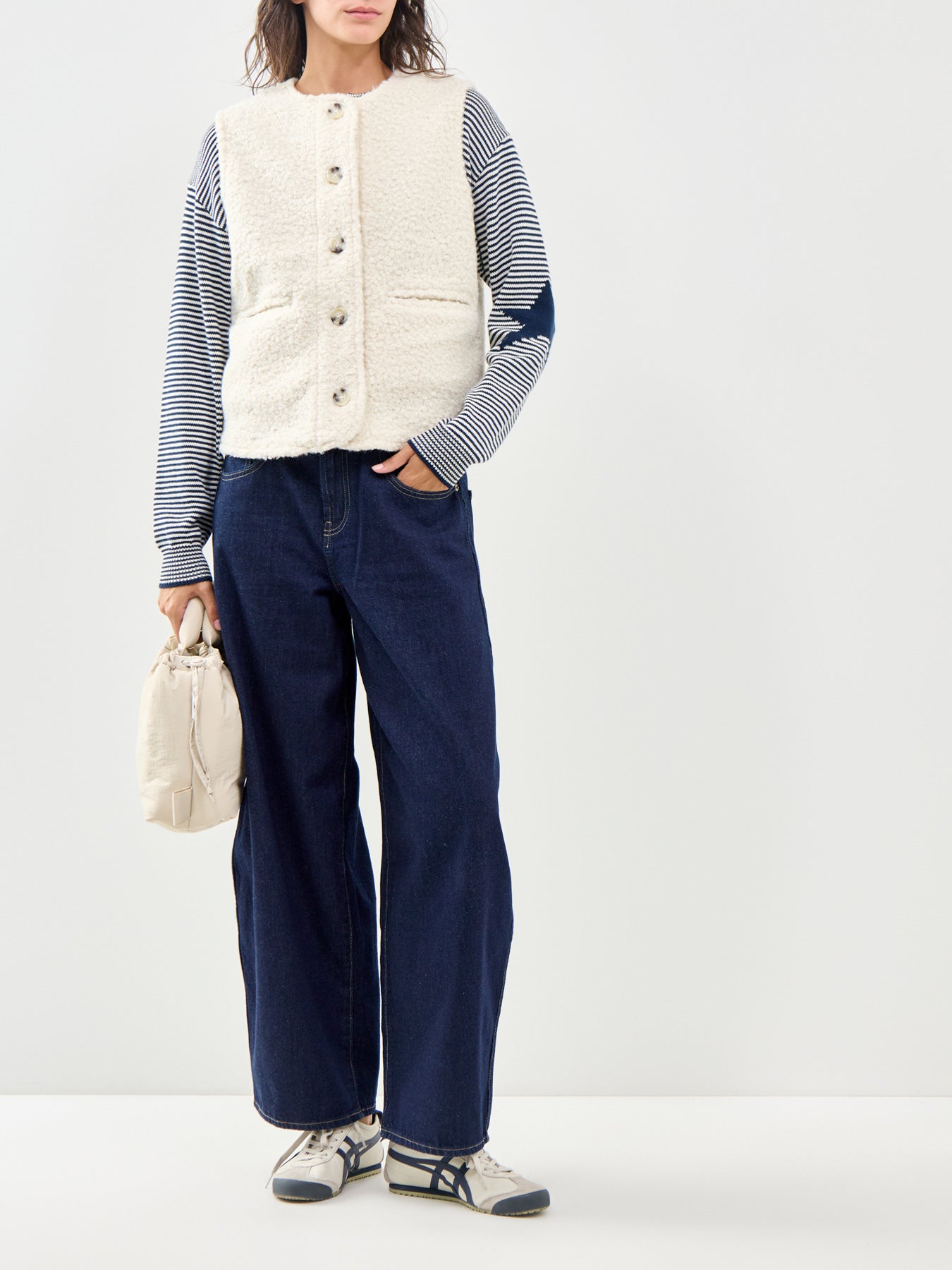 Shaima Fleece Gilet Cream
