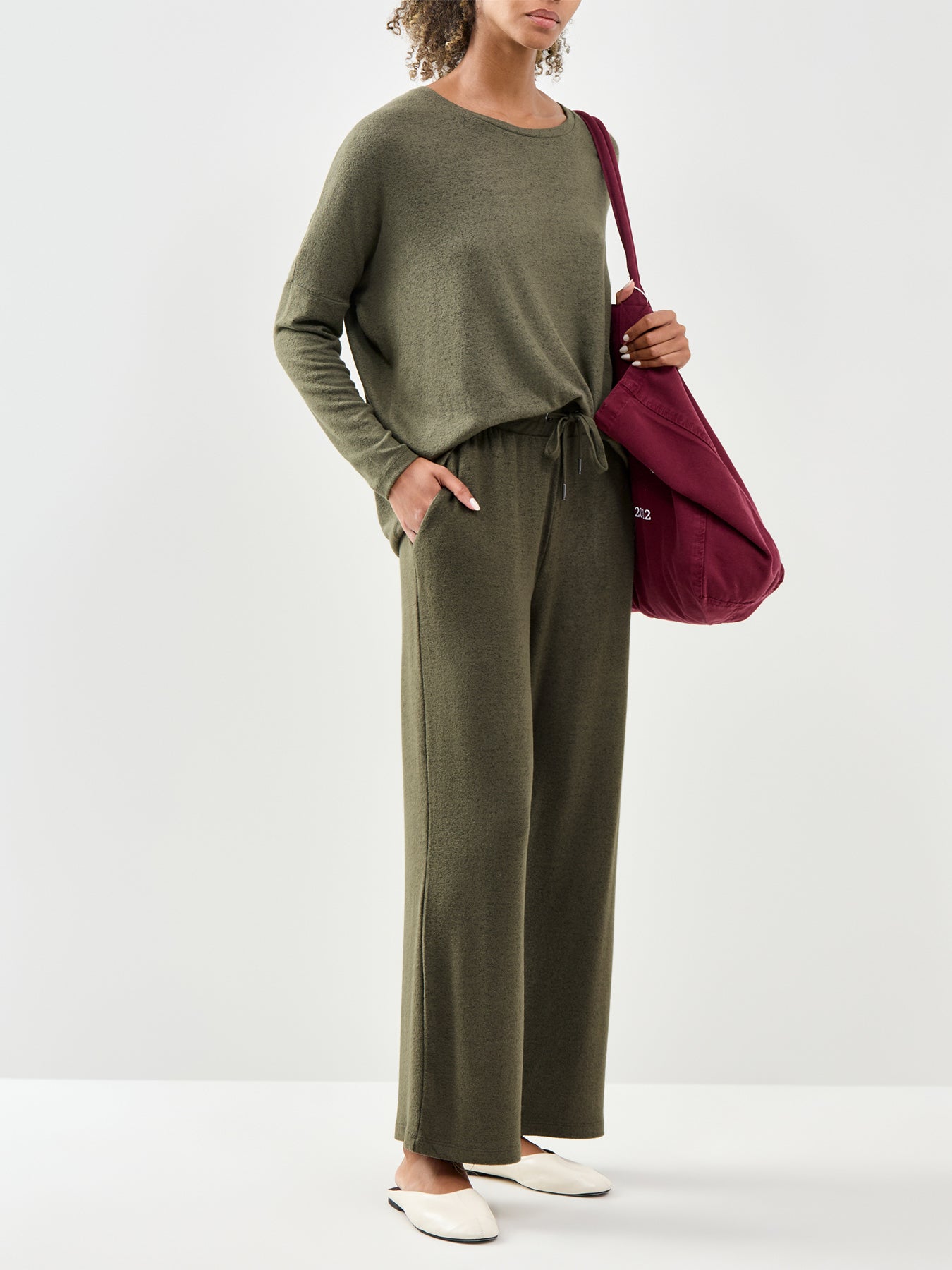 Biara 74 Wide Leg Trousers Khaki