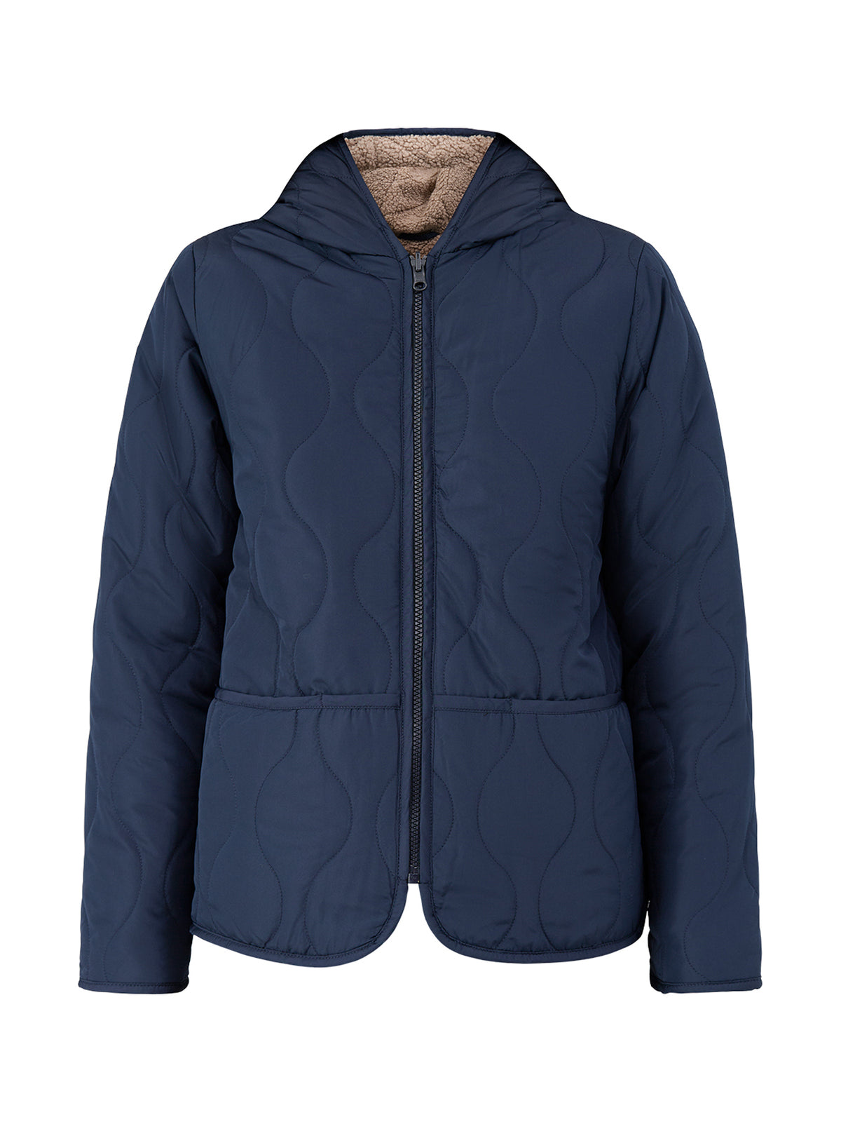 Gela 2 Reversible Faux Shearling Jacket - Navy
