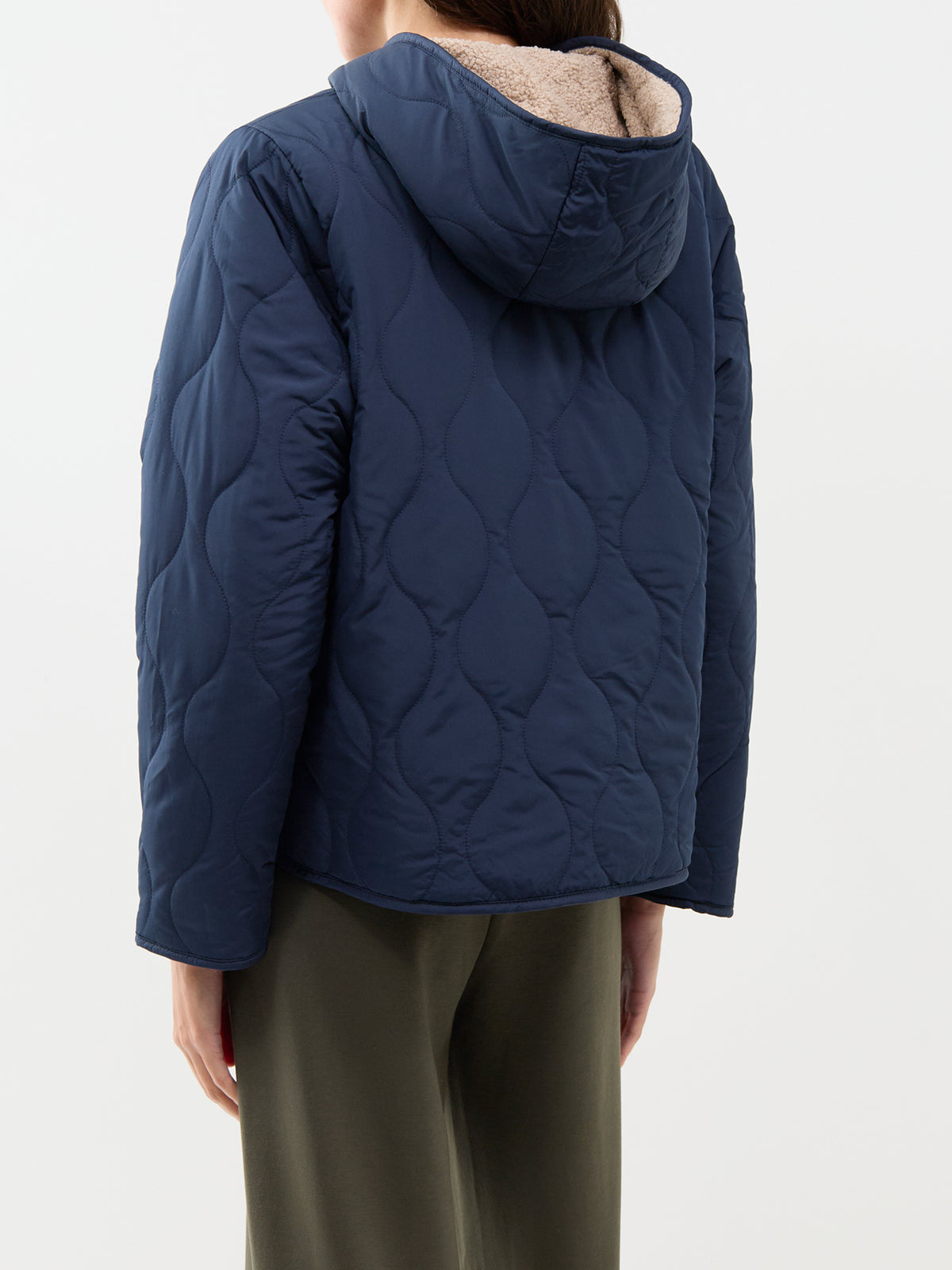 Gela 2 Reversible Faux Shearling Jacket - Navy
