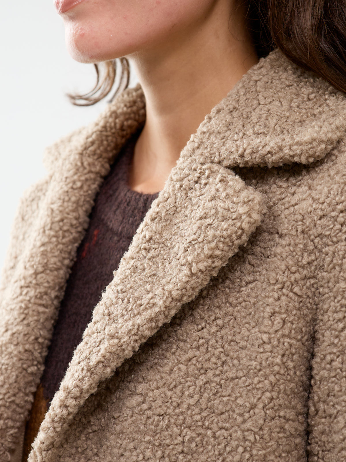 Mukite 2 Long Teddy Coat - Camel