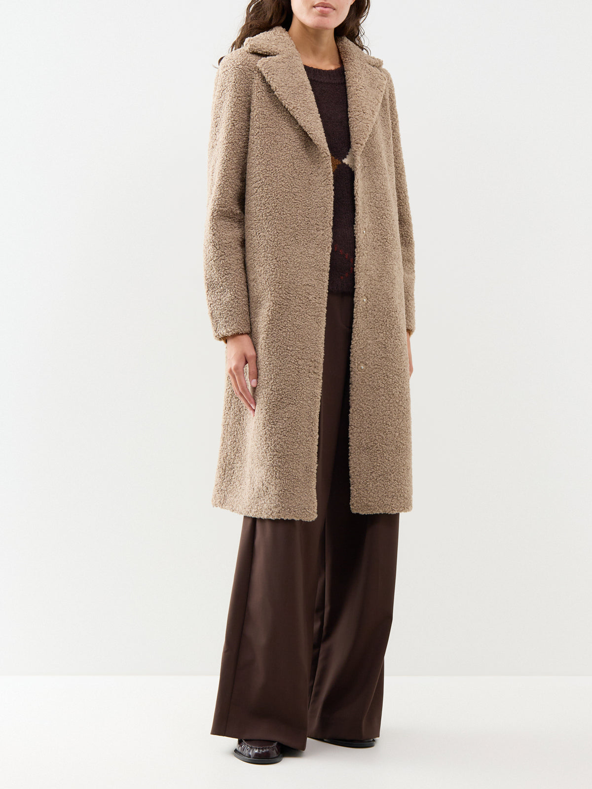 Mukite 2 Long Teddy Coat - Camel
