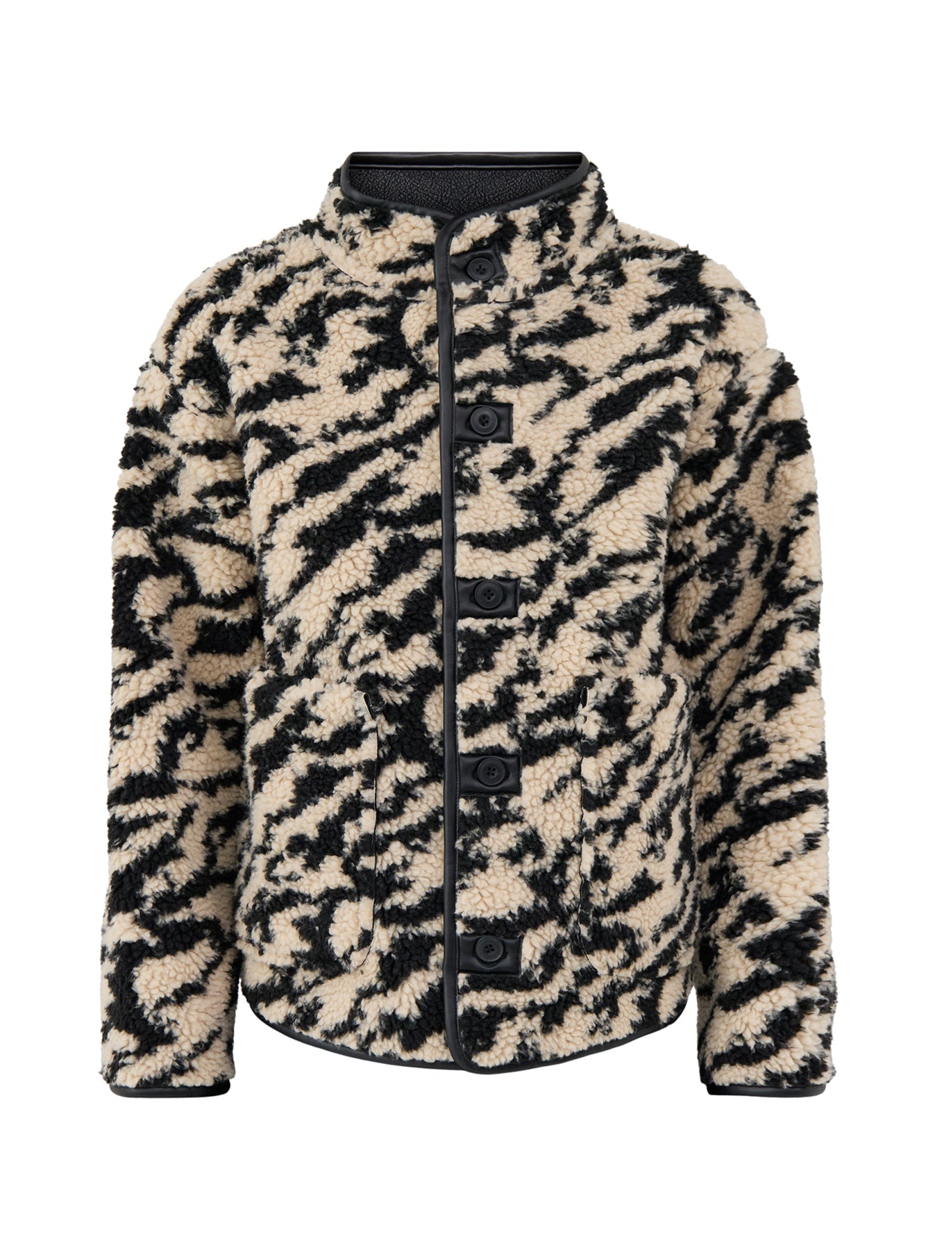 Gida 2 Fleece Shacket - Black & Cream