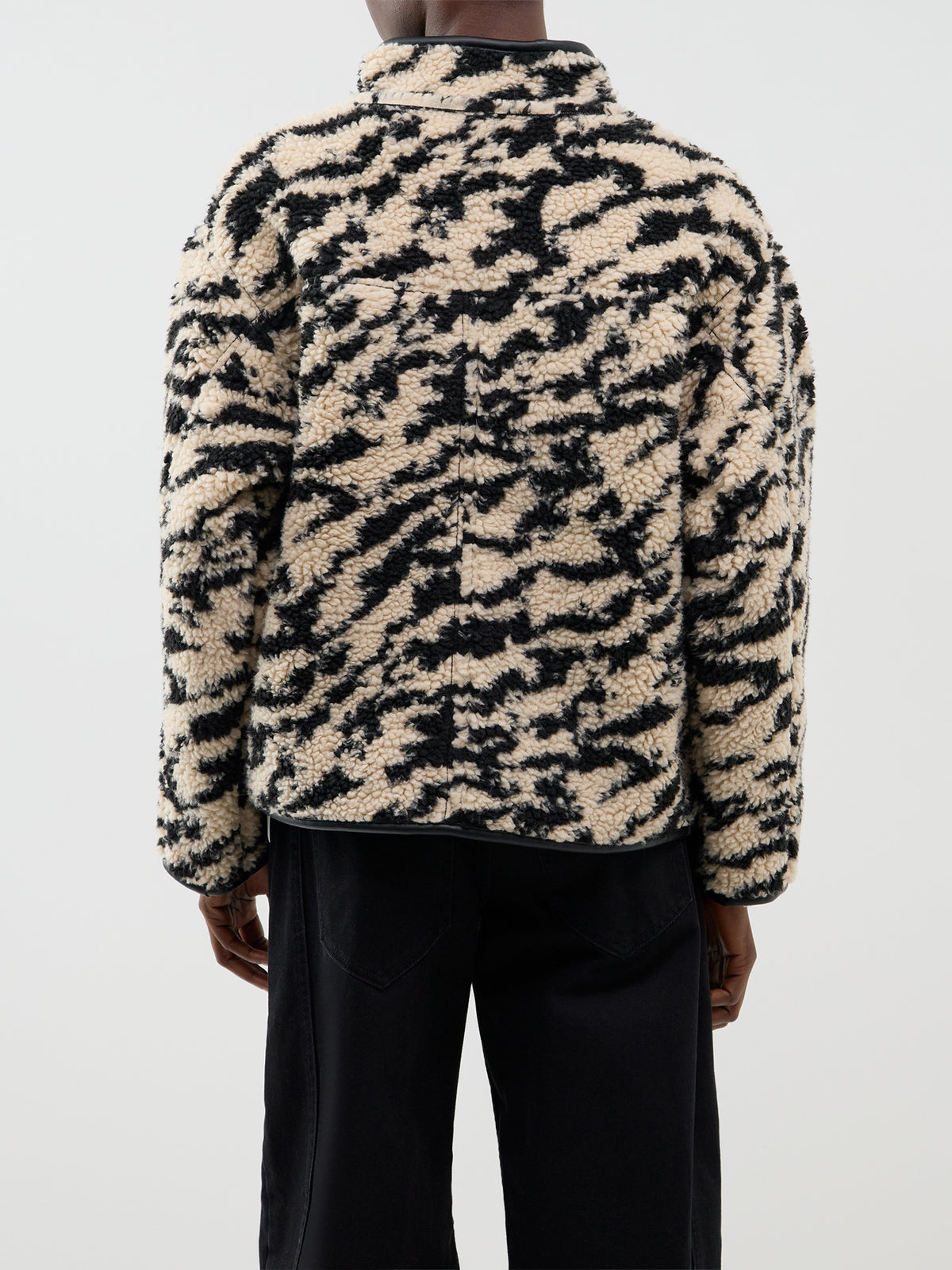 Gida 2 Fleece Shacket - Black & Cream
