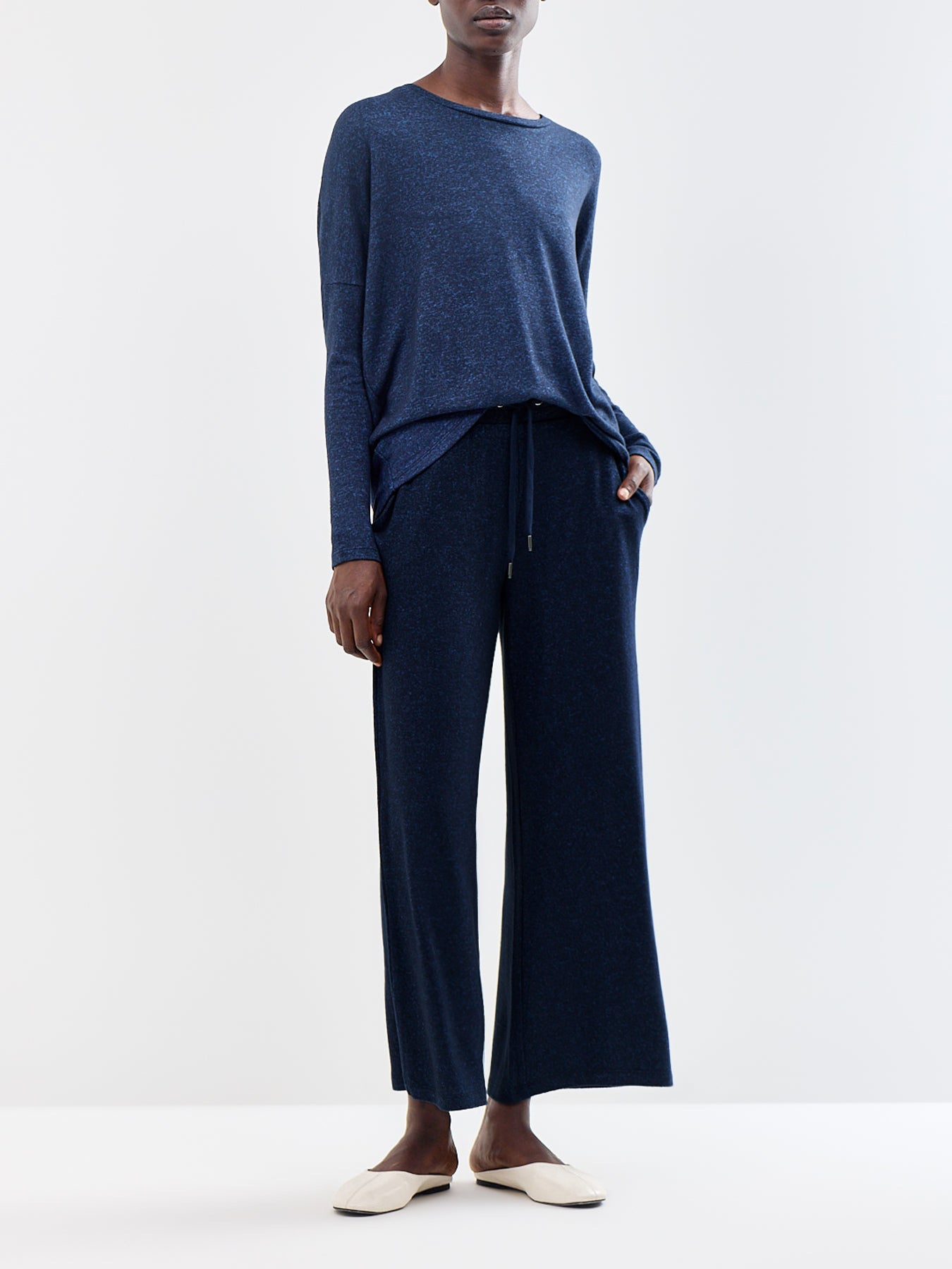 Biara 74 Wide Leg Trousers Navy