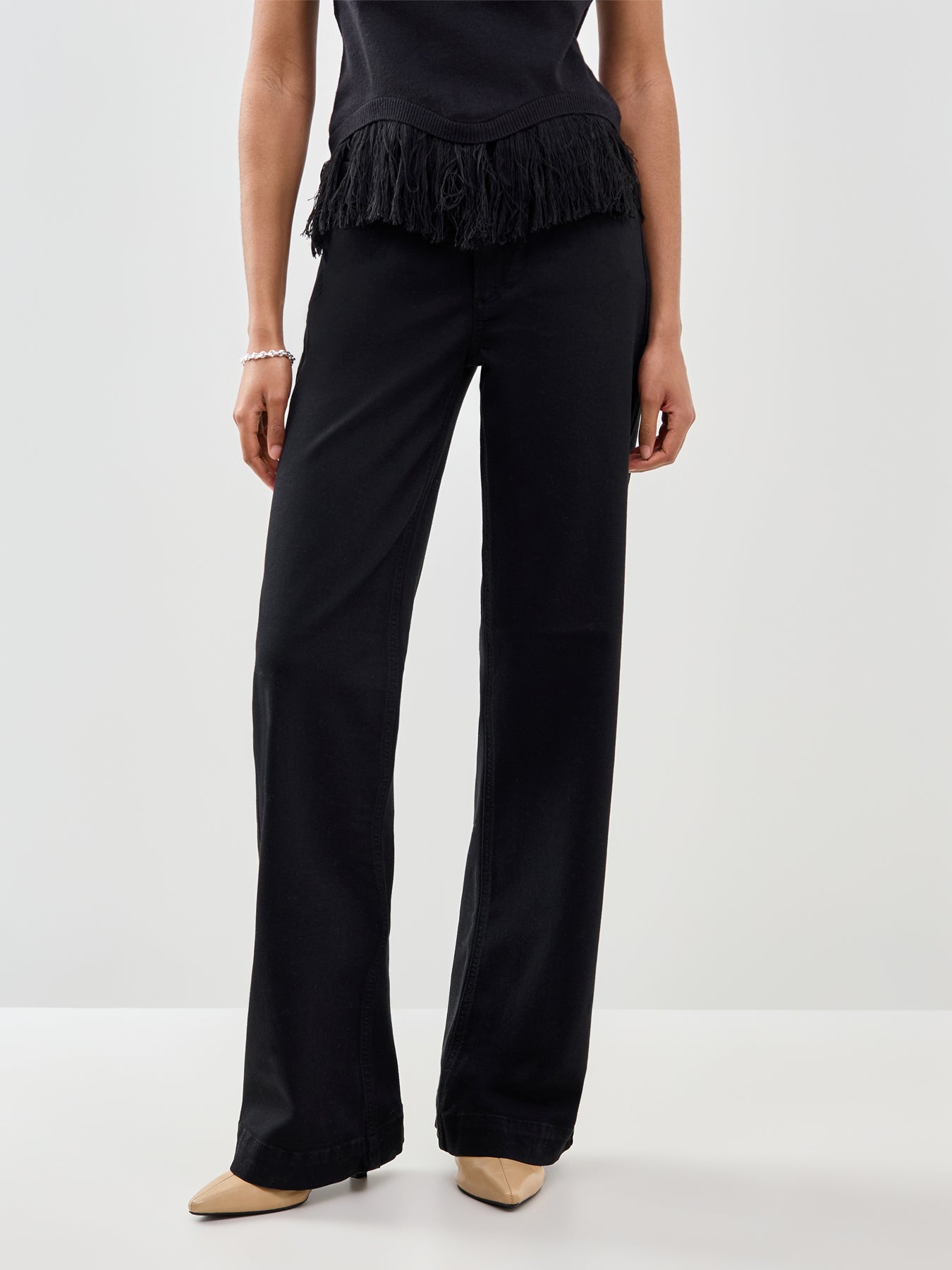 Leenah Wide Leg Trousers Black