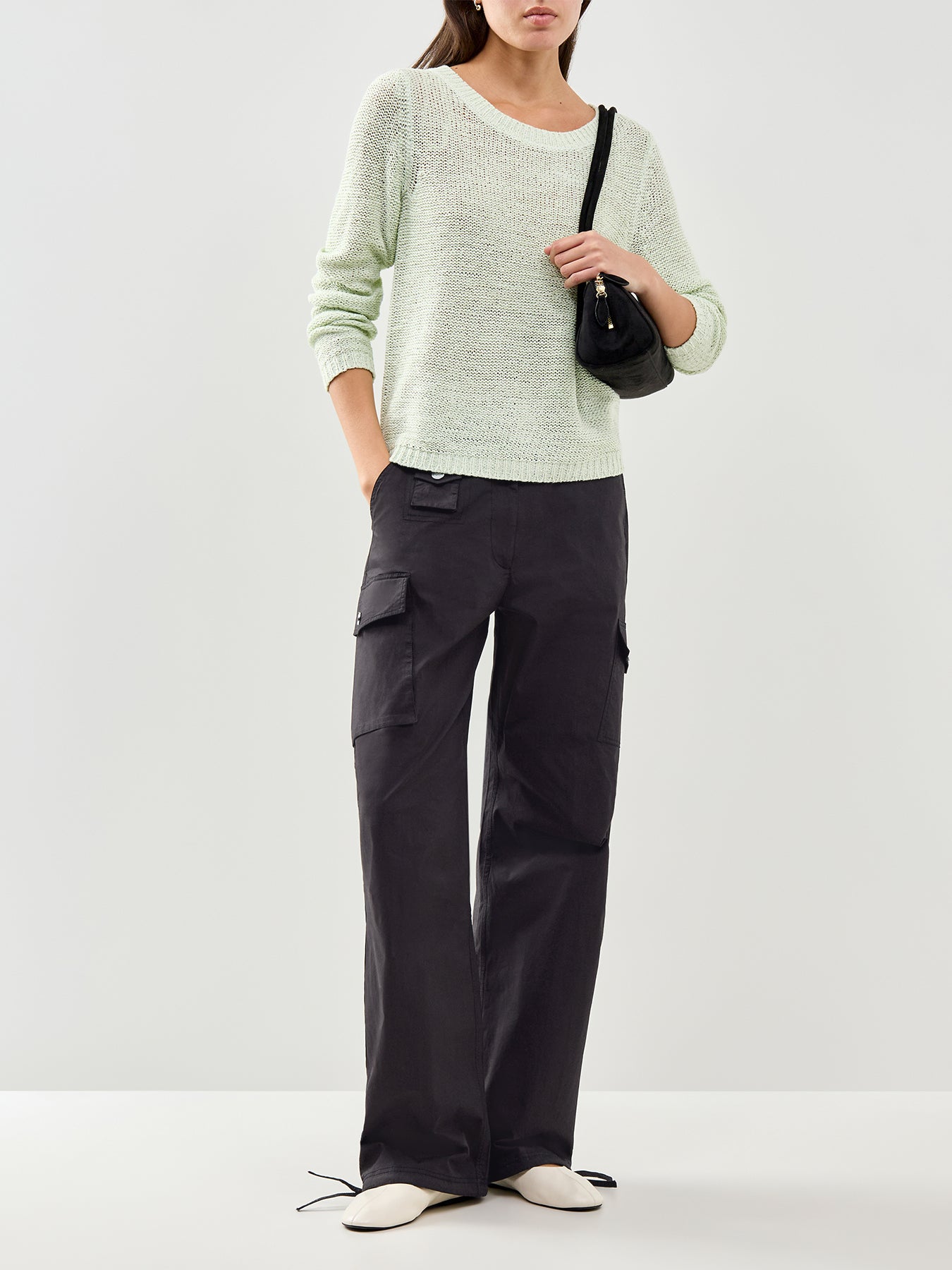 Geena Long Sleeve Knit Jumper Green
