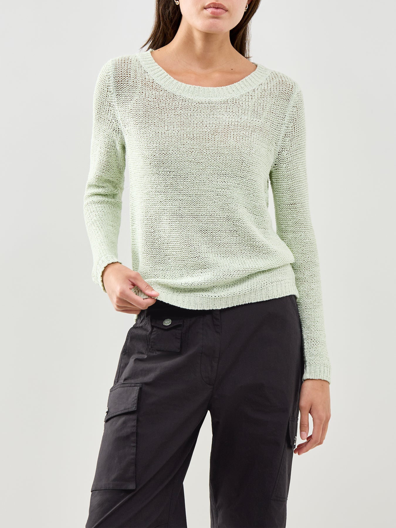 Geena Long Sleeve Knit Jumper Green