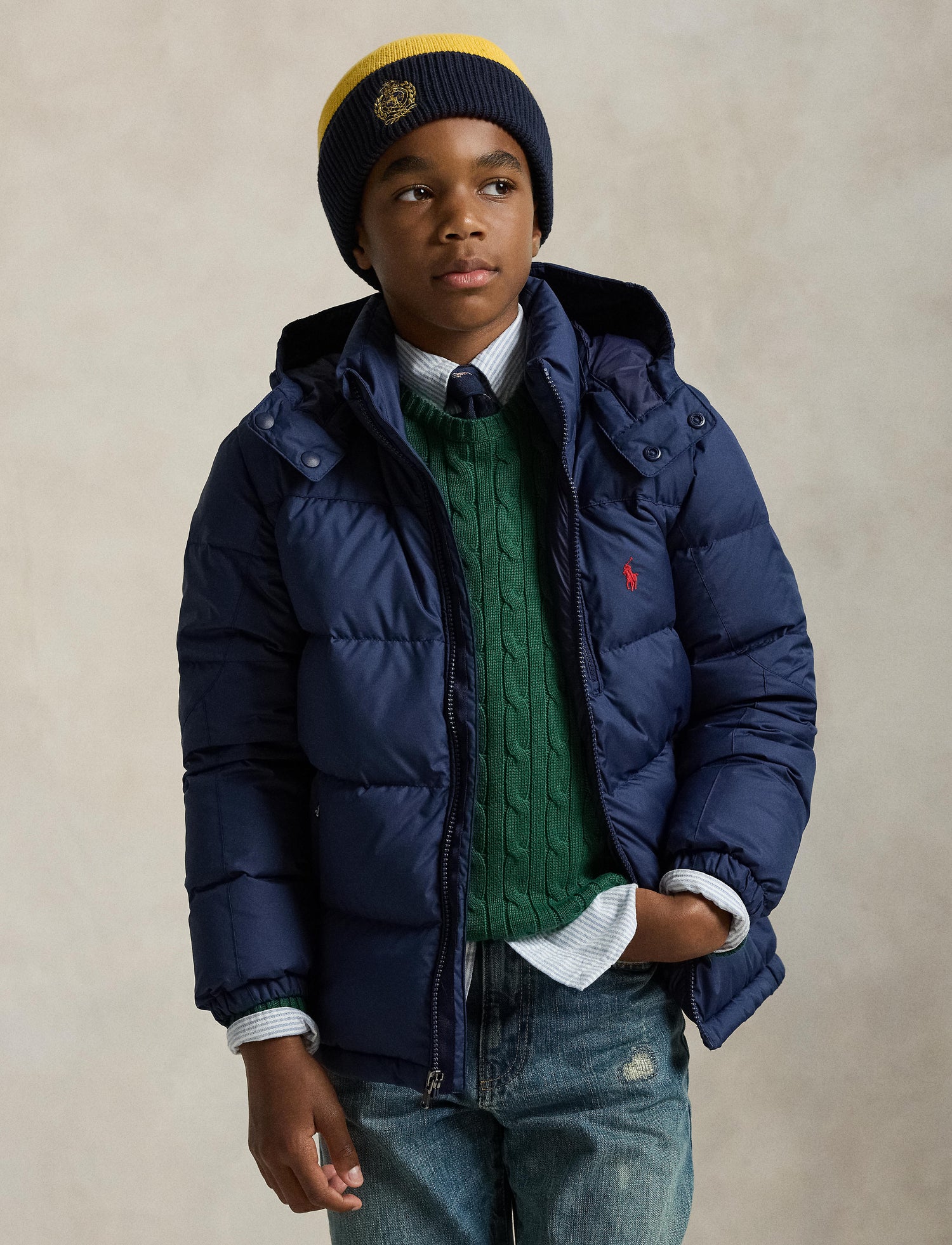 Boys Black Hooded Jacket
