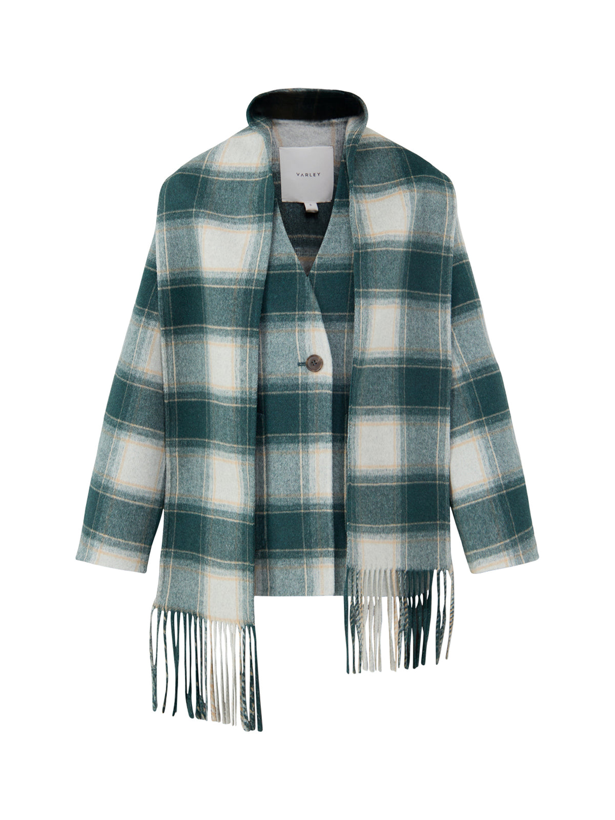 Wool Blend Alderton Check Scarf Coat - Ponderosa Pine