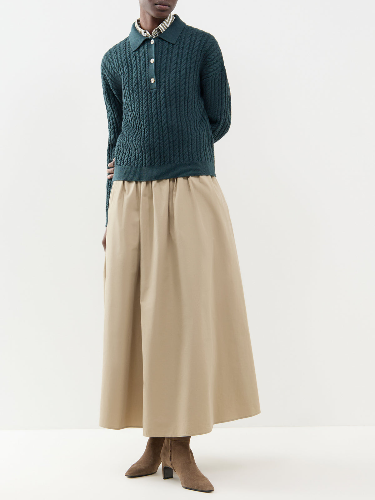 Dottie Polo Knit Sweater - Ponderosa Pine