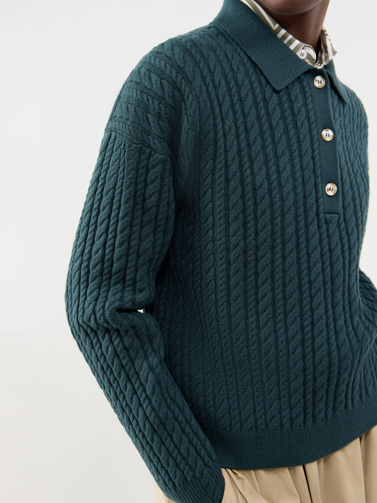Dottie Polo Knit Sweater - Ponderosa Pine