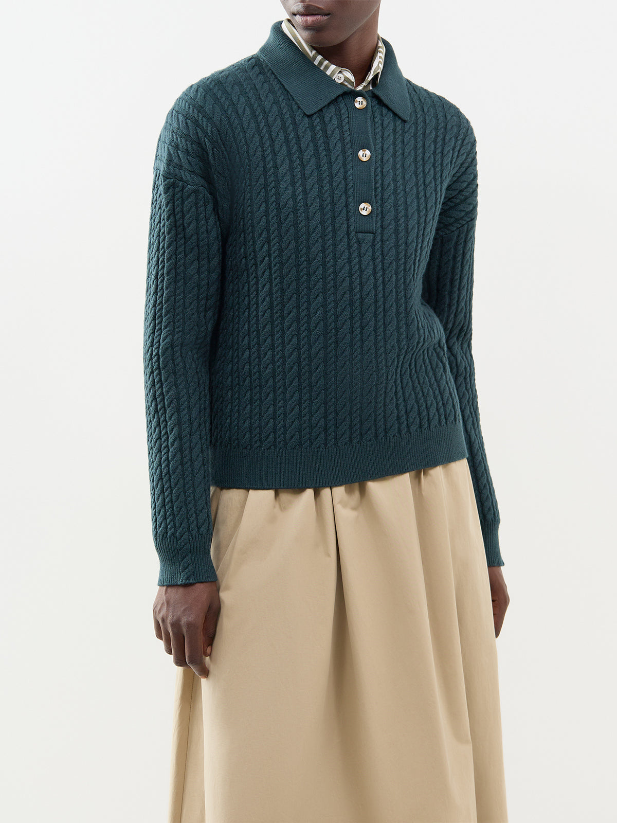 Dottie Polo Knit Sweater - Ponderosa Pine