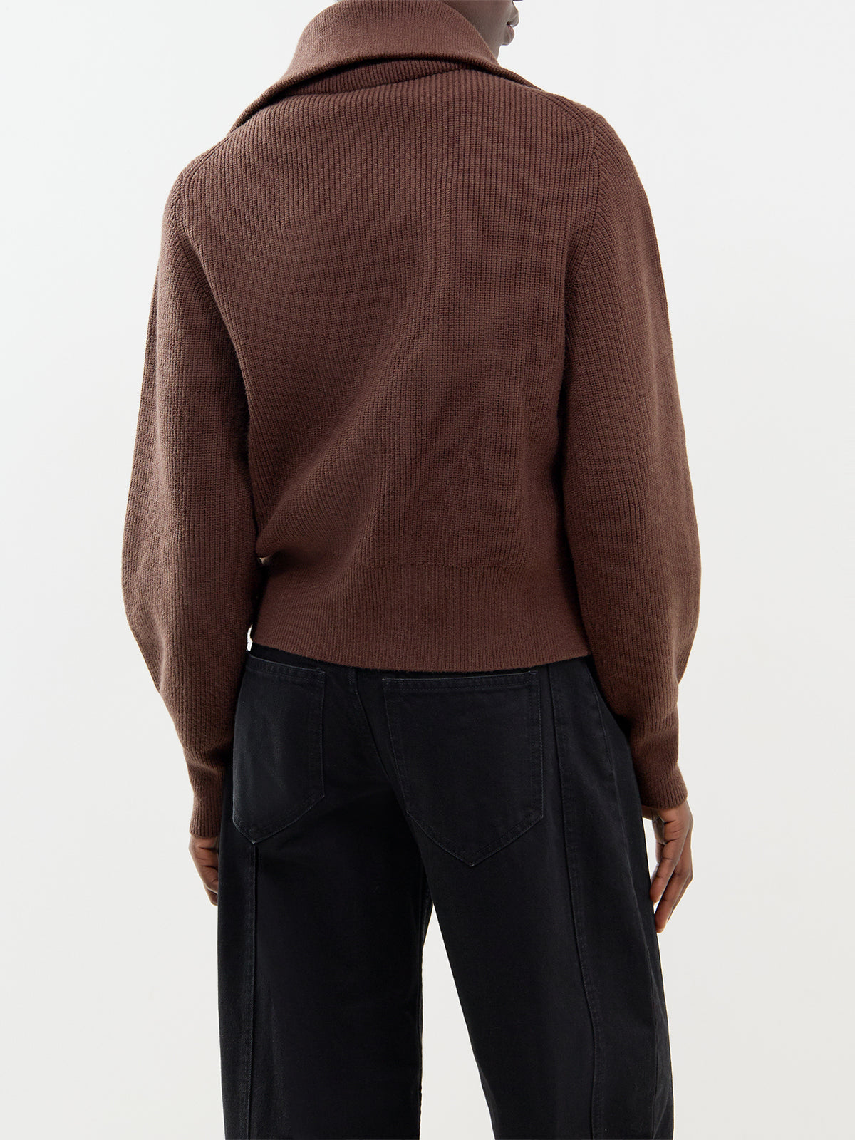 Enrico Zip-Through Knitted Jacket - Coffee Bean