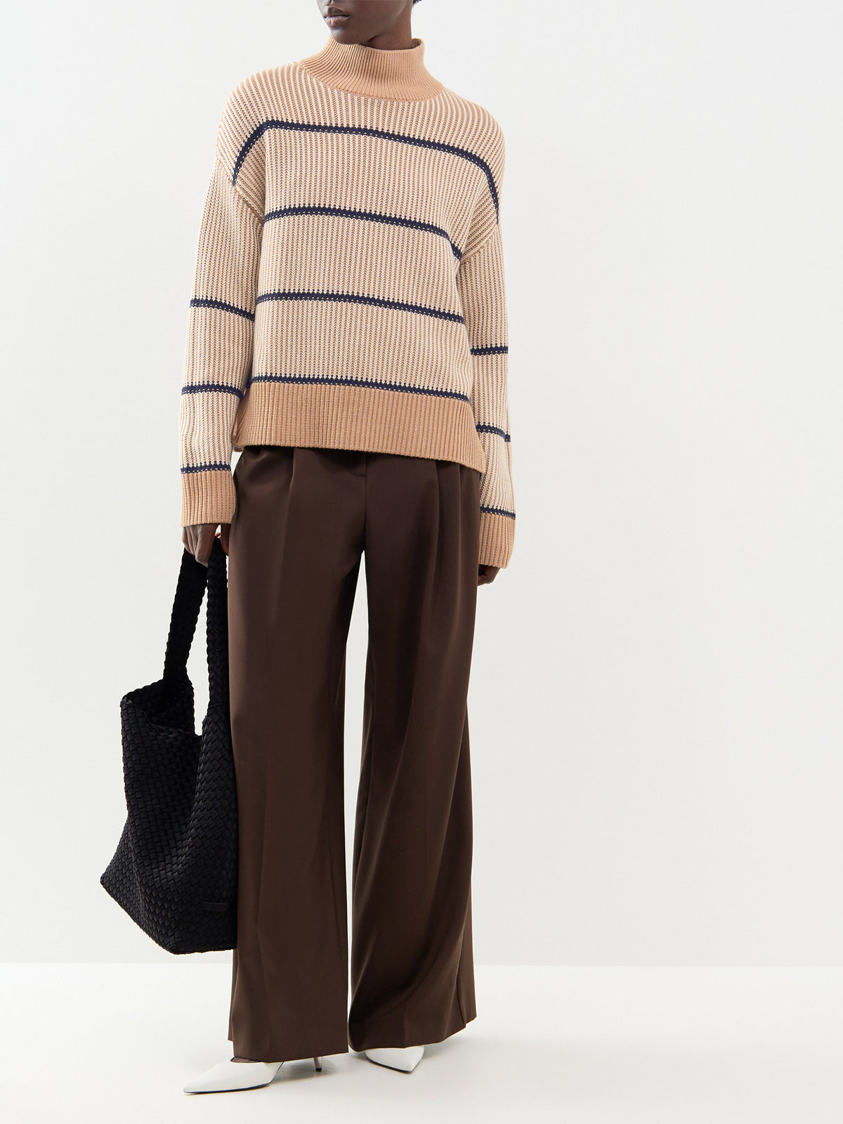 Cotton Holland Knit Sweater - Mid Tan