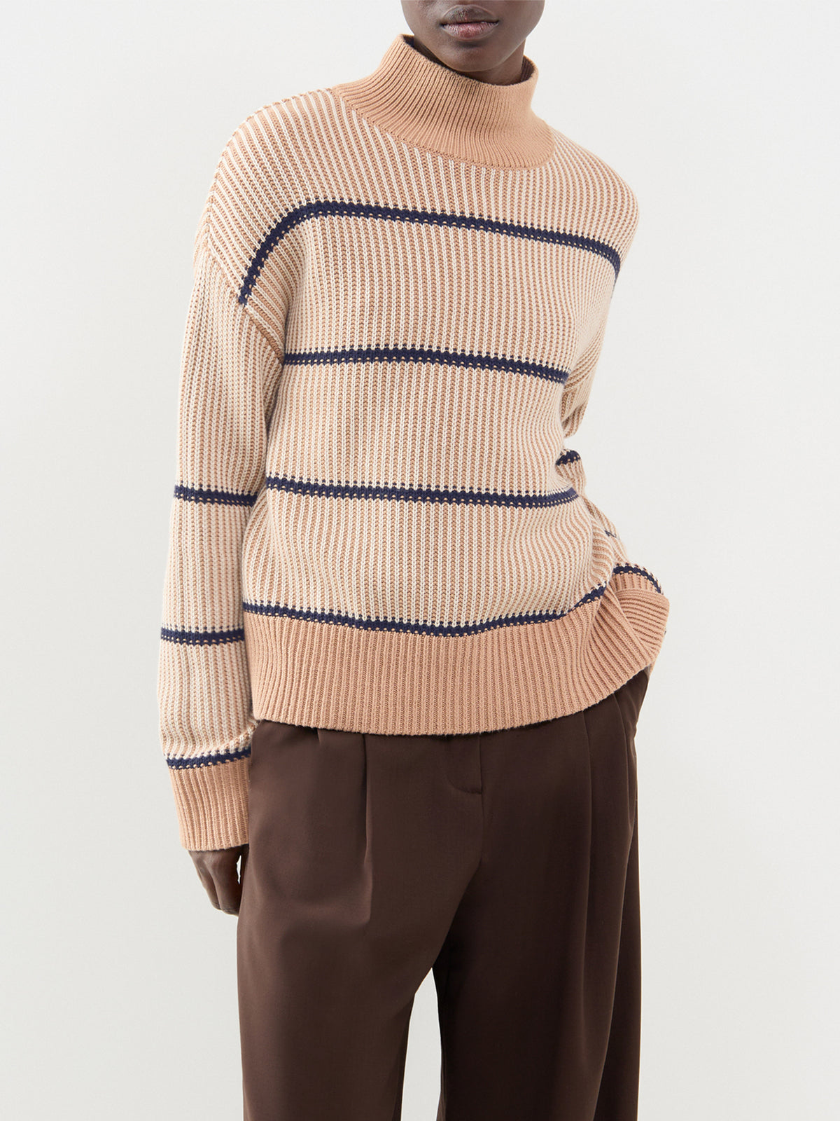 Cotton Holland Knit Sweater - Mid Tan