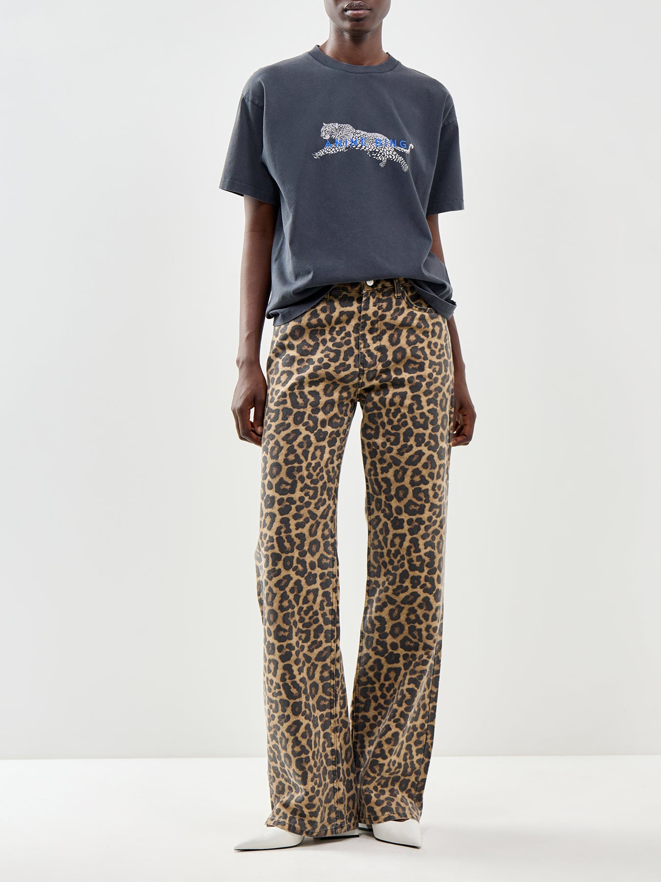 Cade Leopard T-Shirt Grey