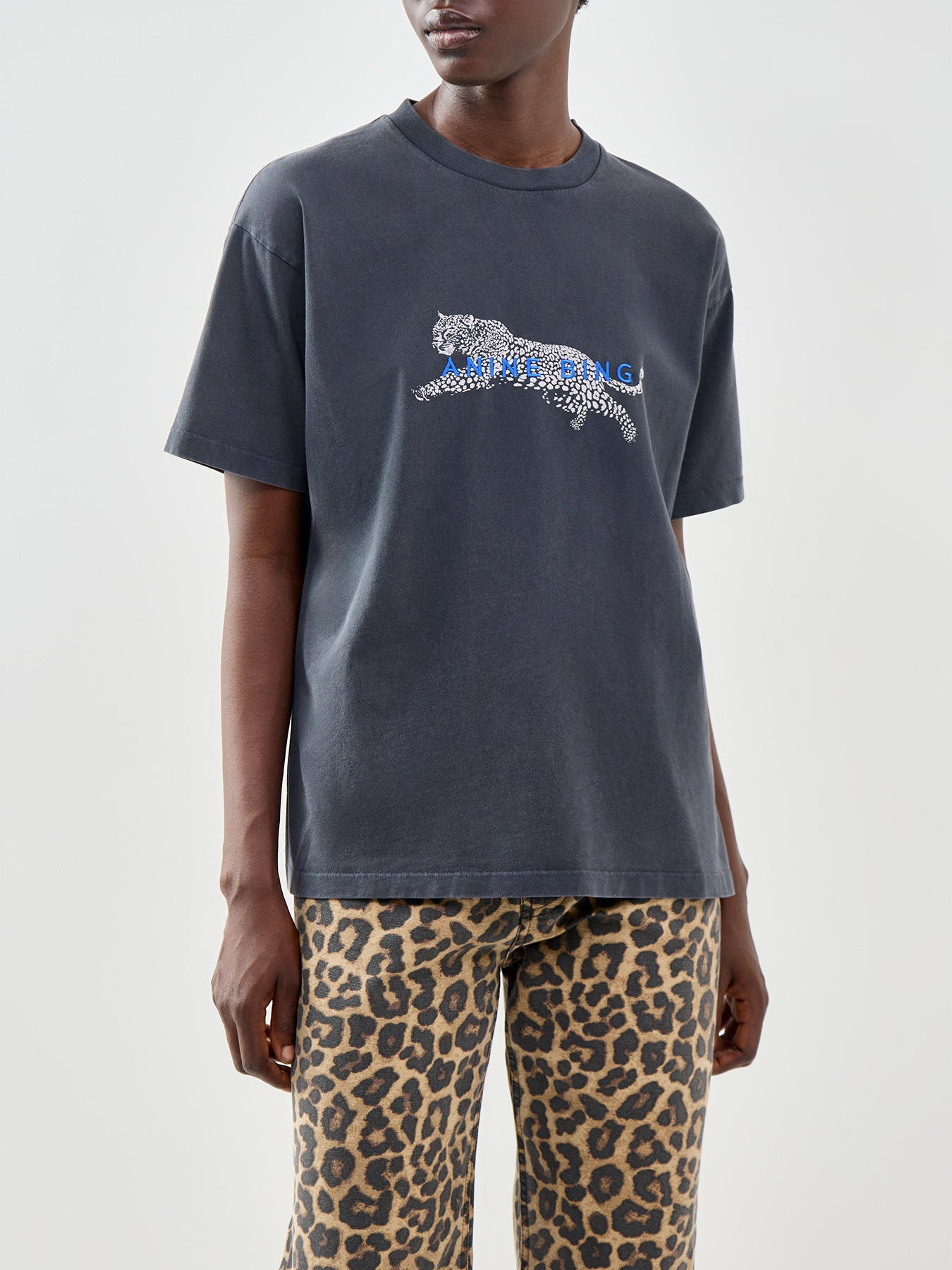 Cade Leopard T-Shirt Grey