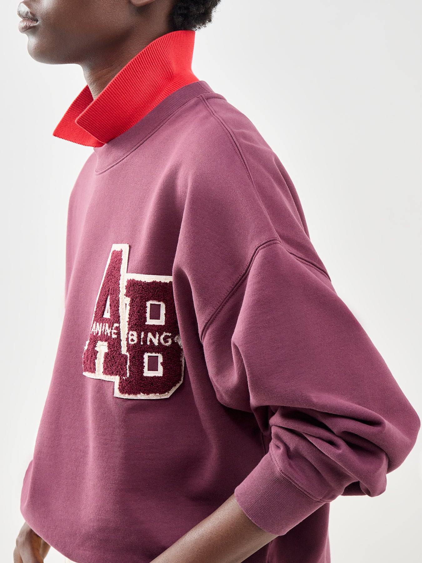 Miles Letterman Sweatshirt Burgundy