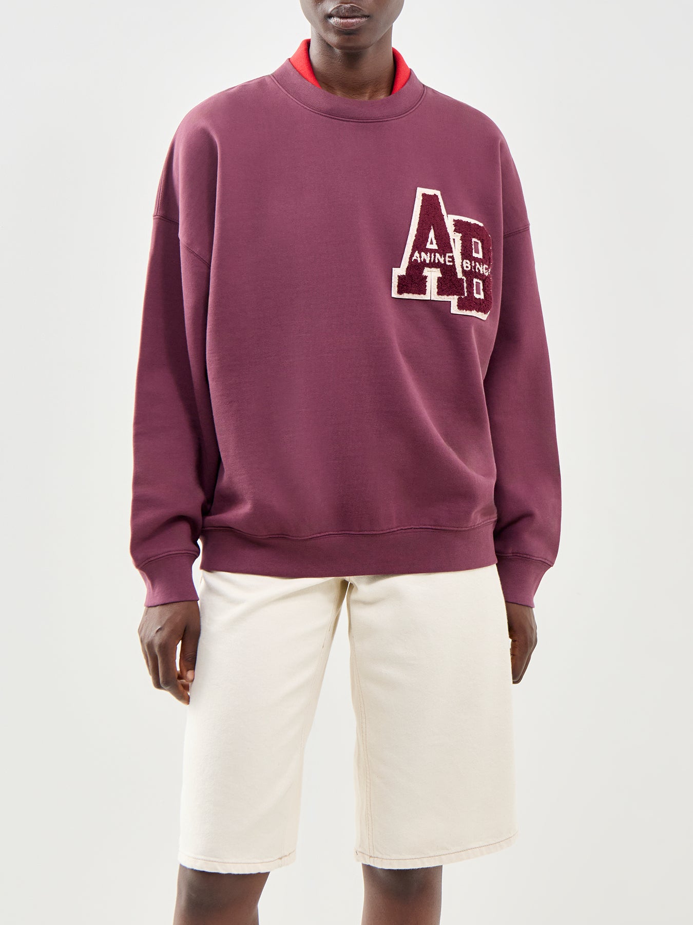 Miles Letterman Sweatshirt Burgundy