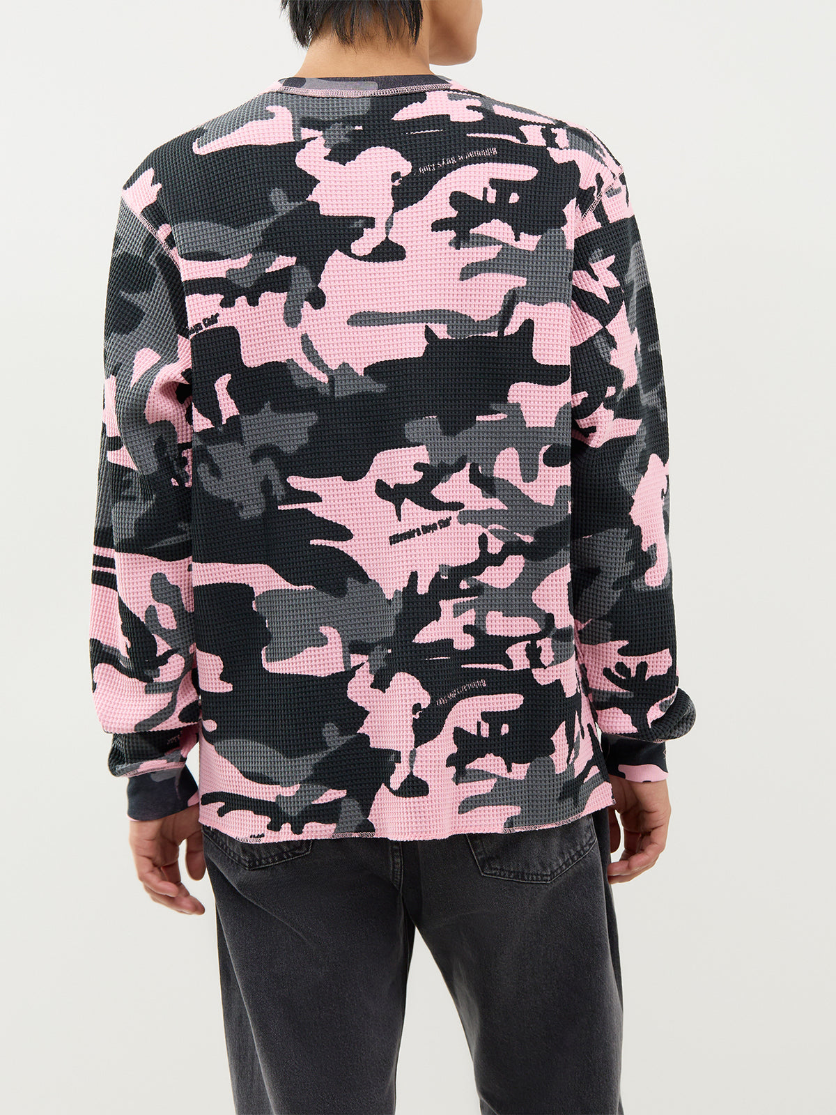 Stencil Arch Logo Waffle Cotton Long-Sleeved T-Shirt