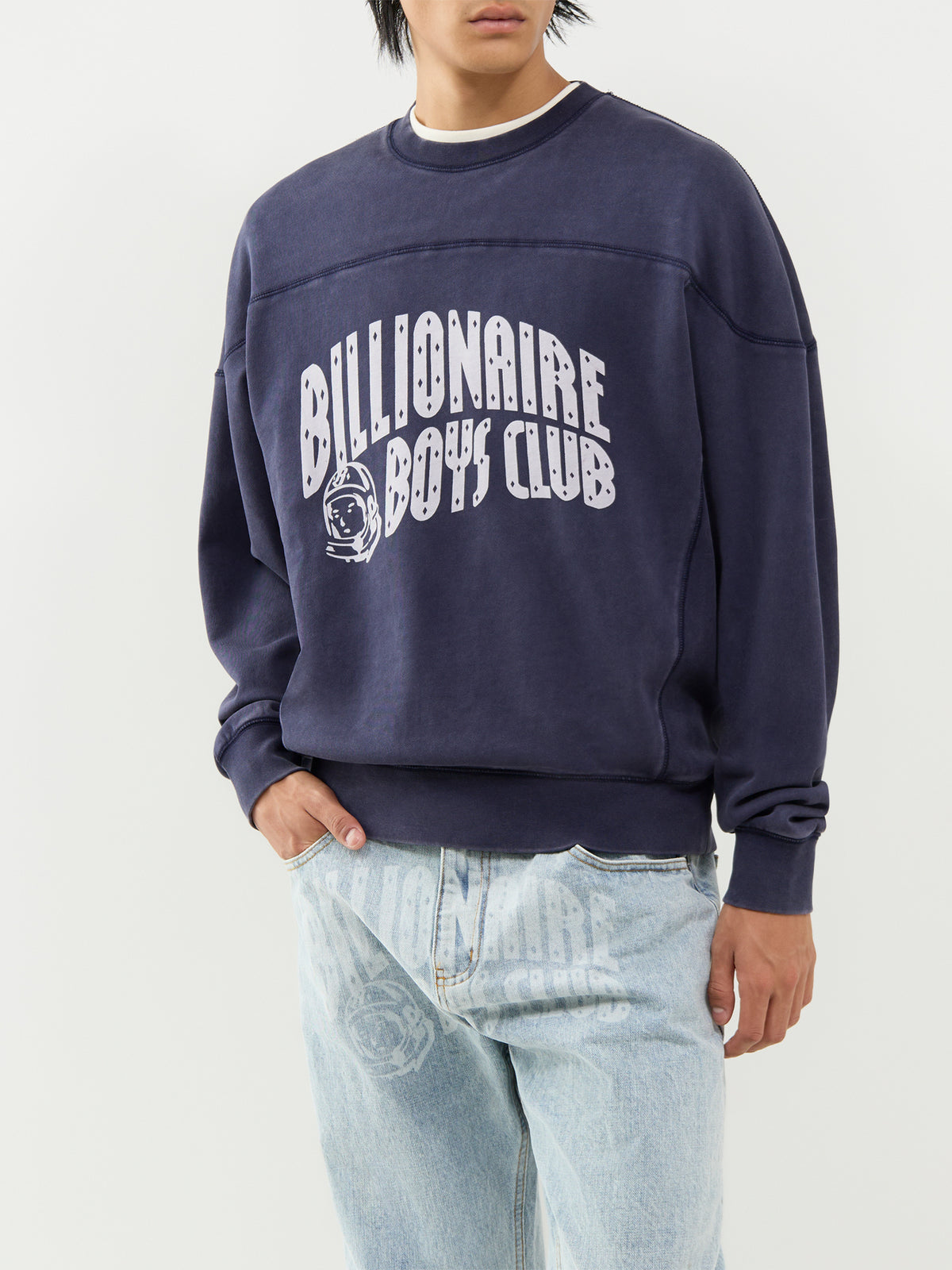 Washed Arch Logo Cotton Sweatshirt