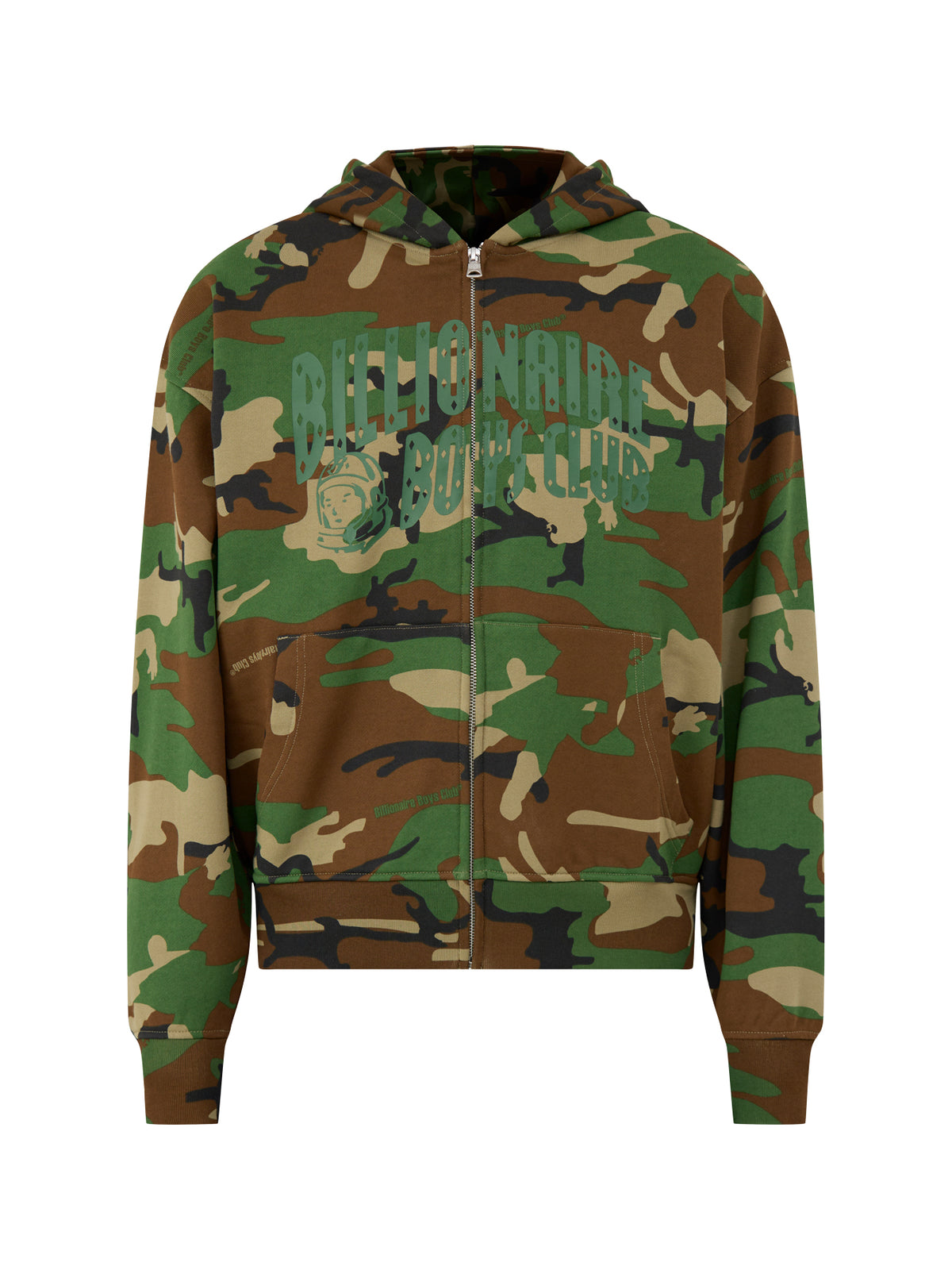 Arch Logo Camo Cotton Zip-Through Hoodie