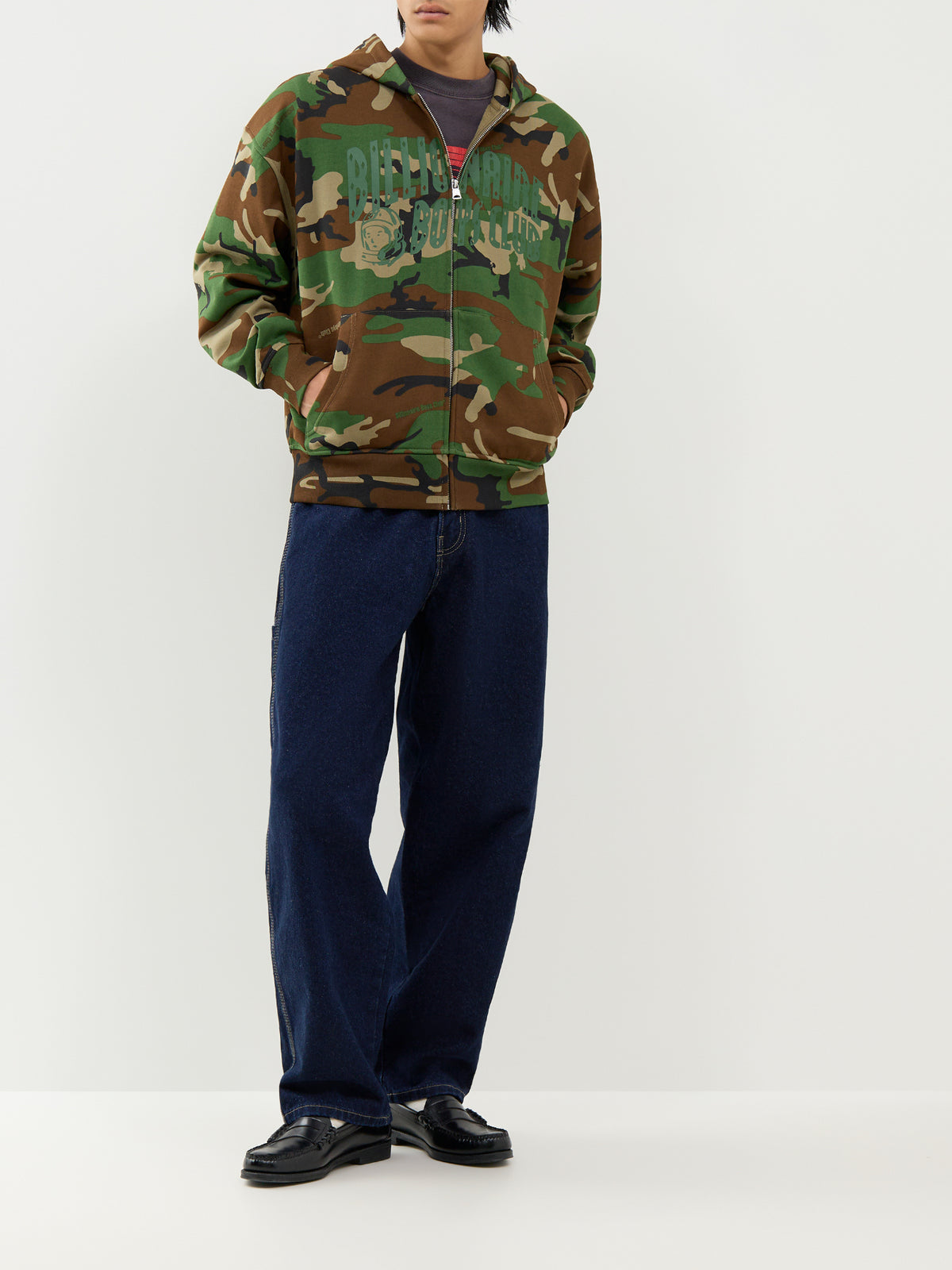 Arch Logo Camo Cotton Zip-Through Hoodie