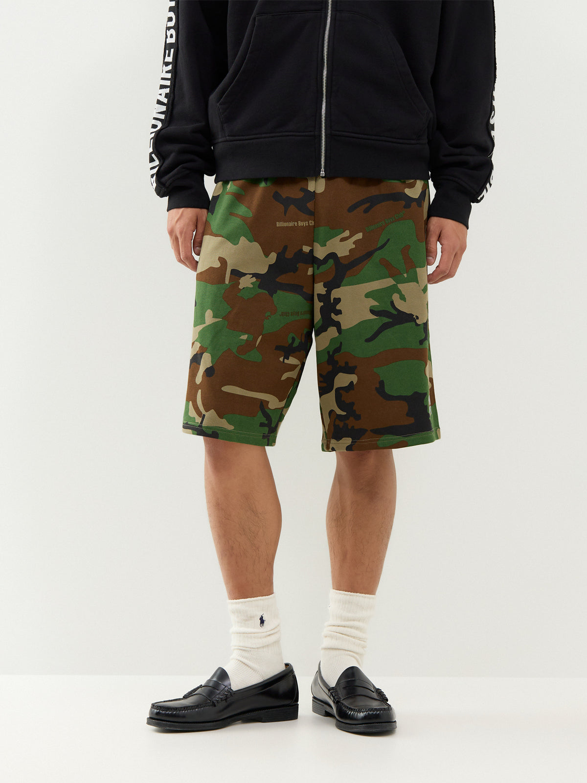 Oversized Camo Cotton Sweatshorts
