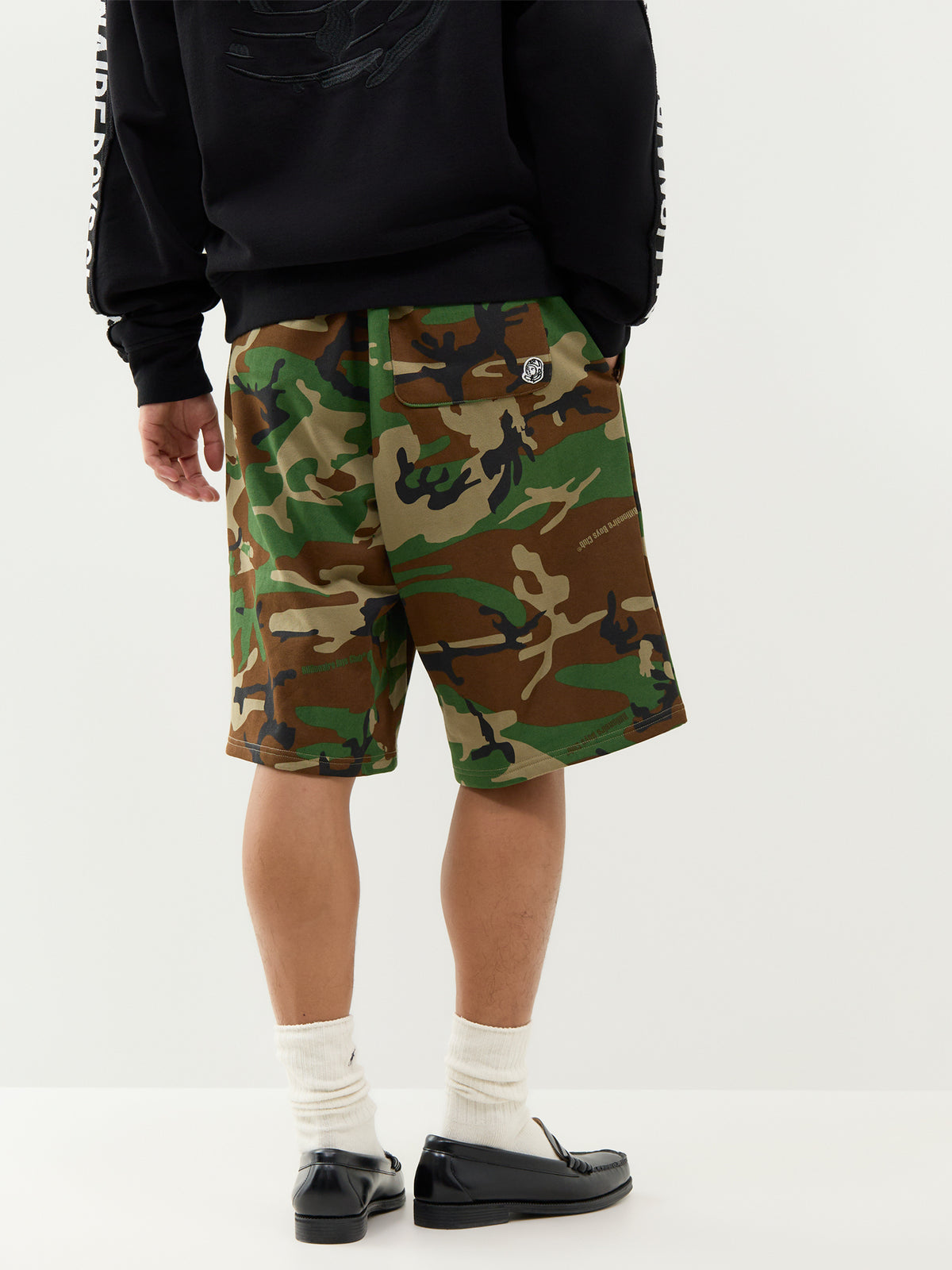 Oversized Camo Cotton Sweatshorts