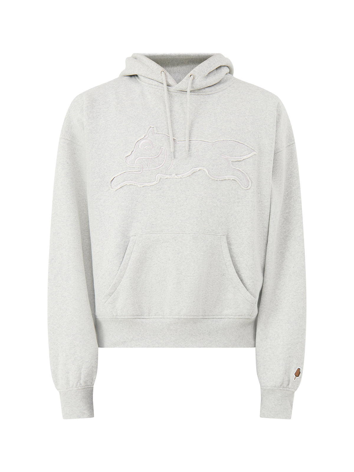 Appliqué Running Dog Cotton Hoodie