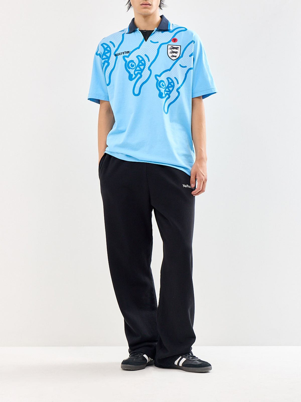 Running Dog Football Shirt Blue