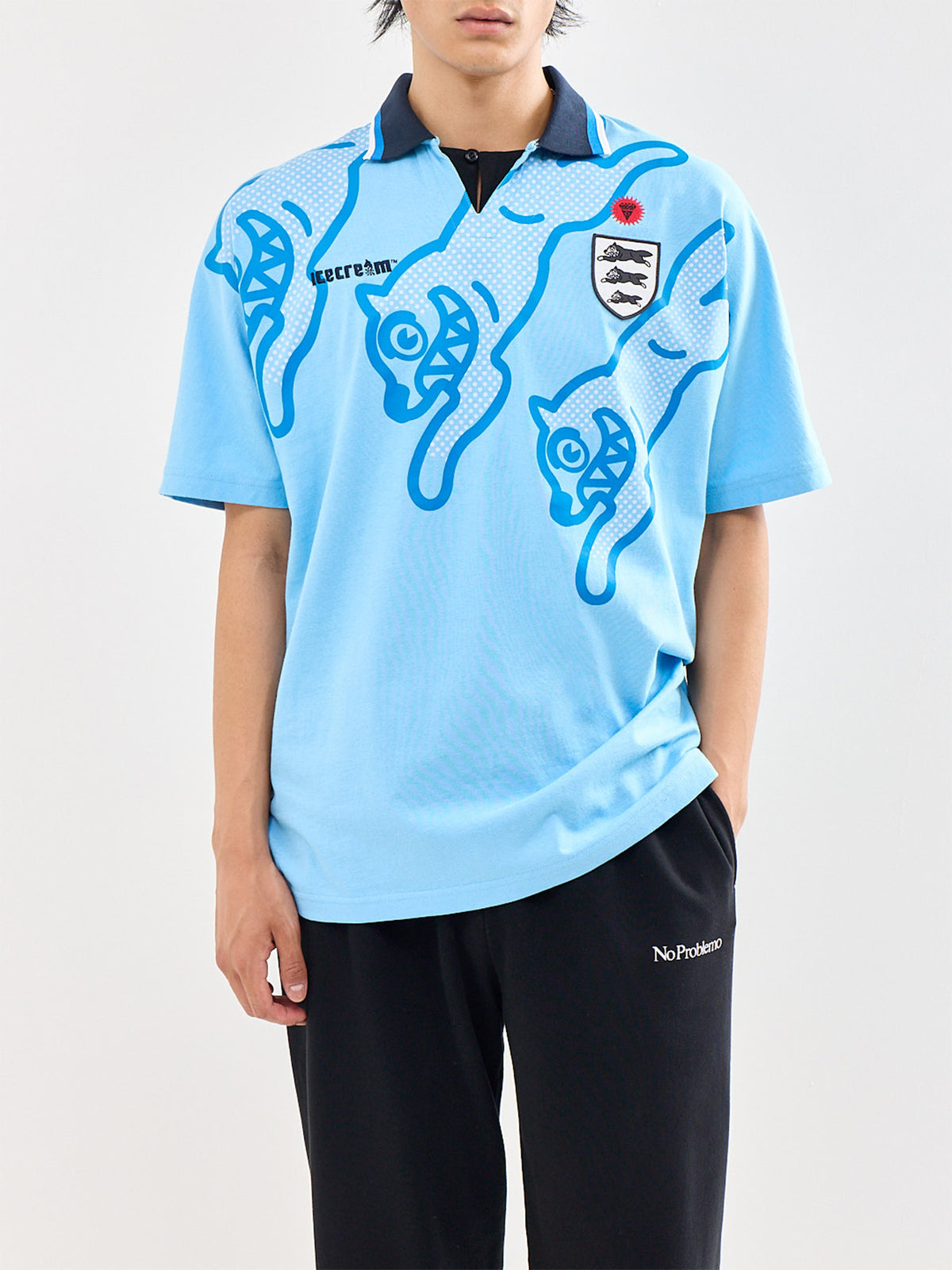 Running Dog Football Shirt Blue
