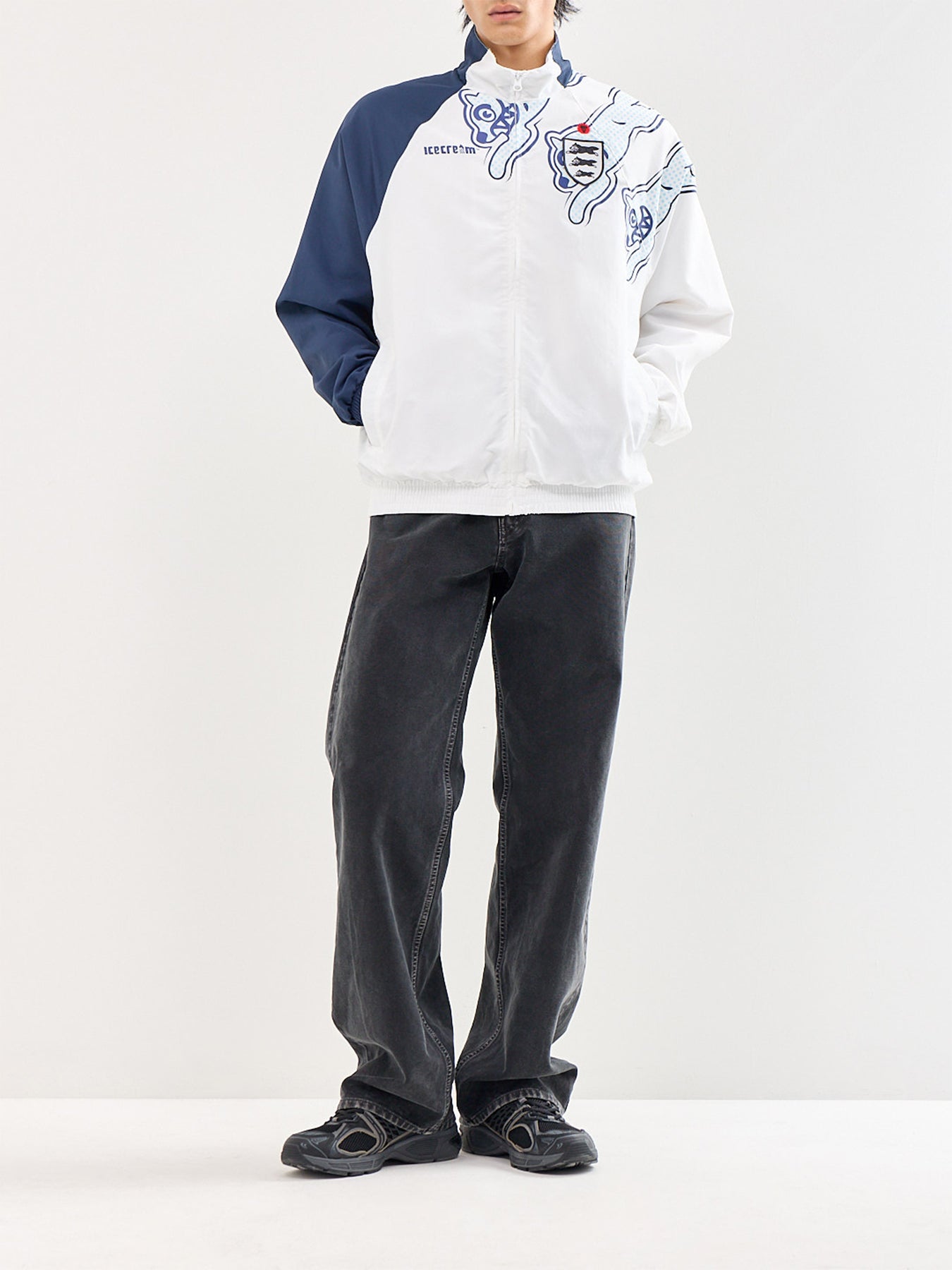 Running Dog Panelled Track Jacket White