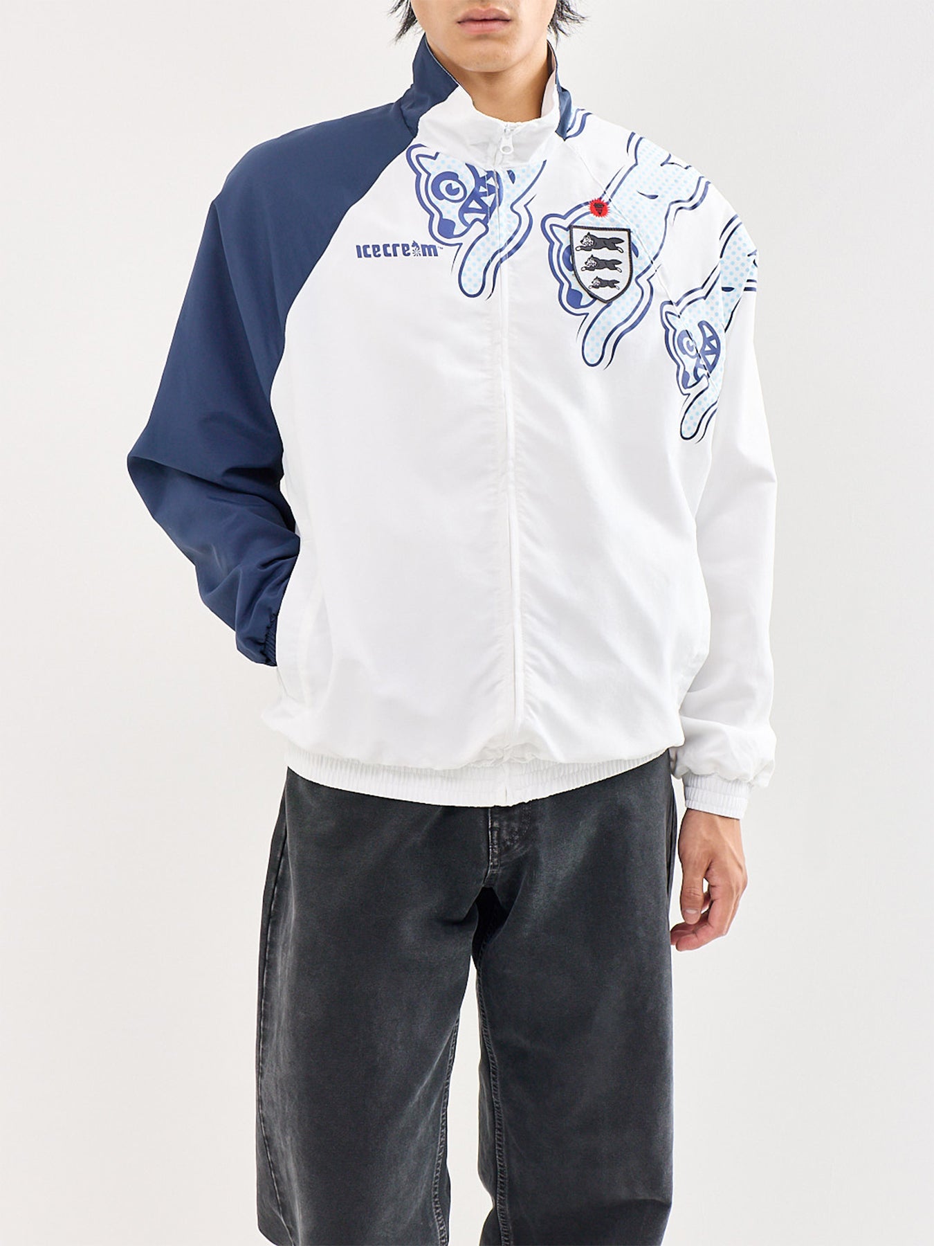 Running Dog Panelled Track Jacket White