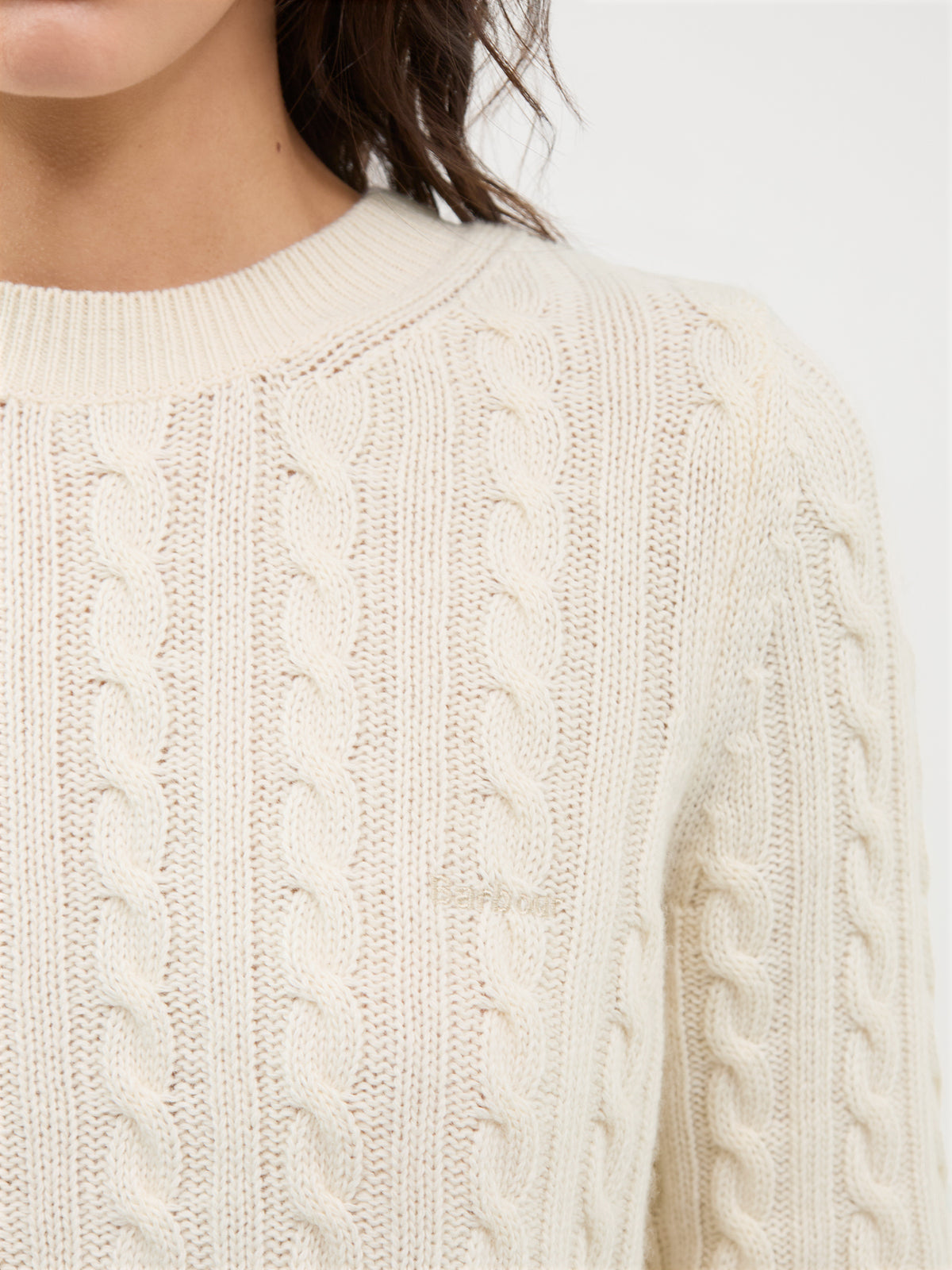 Ashdown Wool Blend Cable Knit Jumper – Ecru