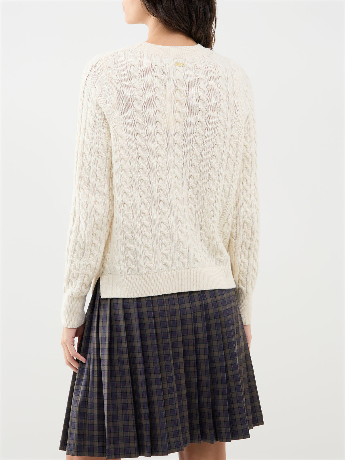 Ashdown Wool Blend Cable Knit Jumper – Ecru
