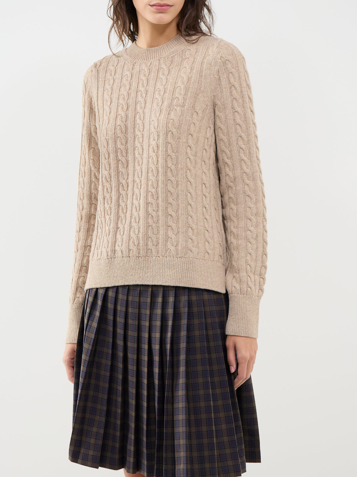 Ashdown Wool Blend Cable Knit Jumper – Honey