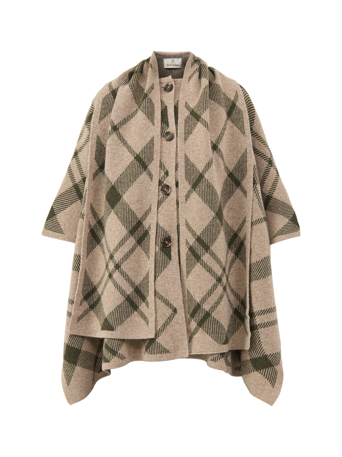 Wool Blend Vienna Knitted Cape - Warm Trench Multi